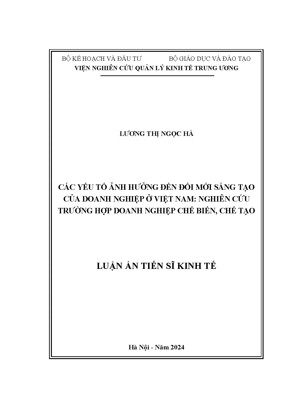 Các yếu tố ảnh hưởng đổi mới sáng tạo doanh nghiệp Việt Nam