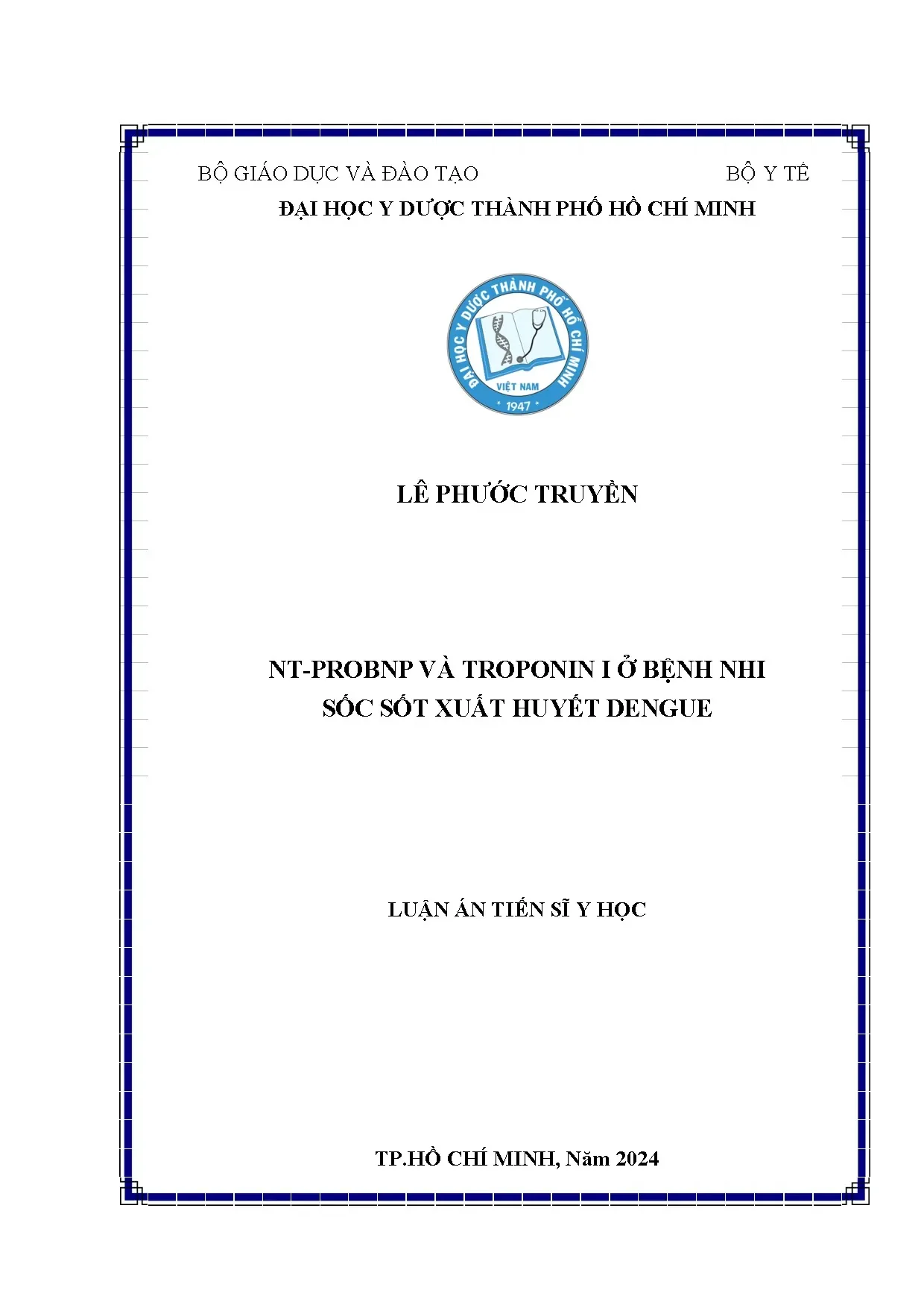 NT-proBNP và Troponin I ở bệnh nhi sốc sốt xuất huyết Dengue