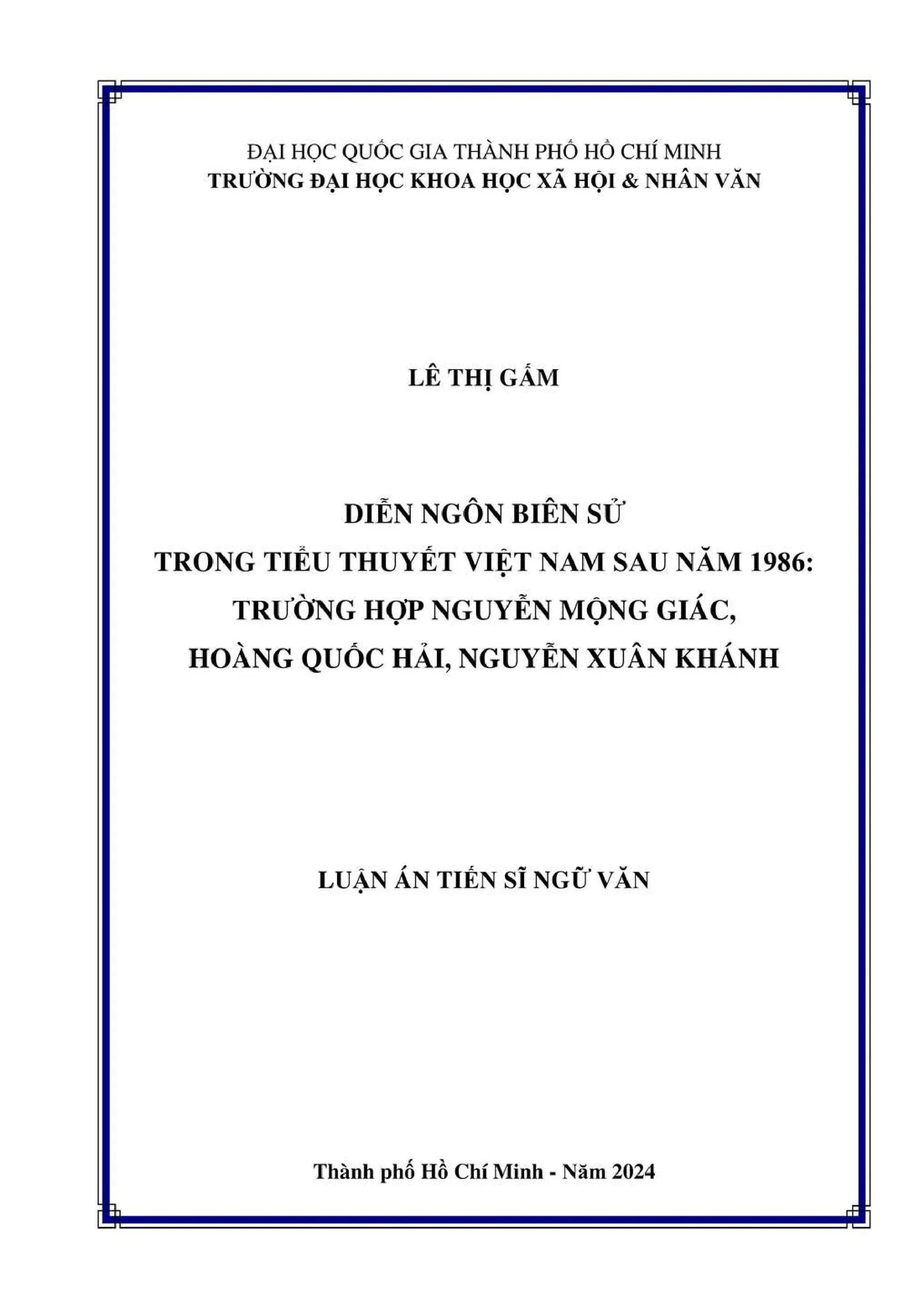 Diễn ngôn biên sử trong tiểu thuyết Việt Nam sau 1986