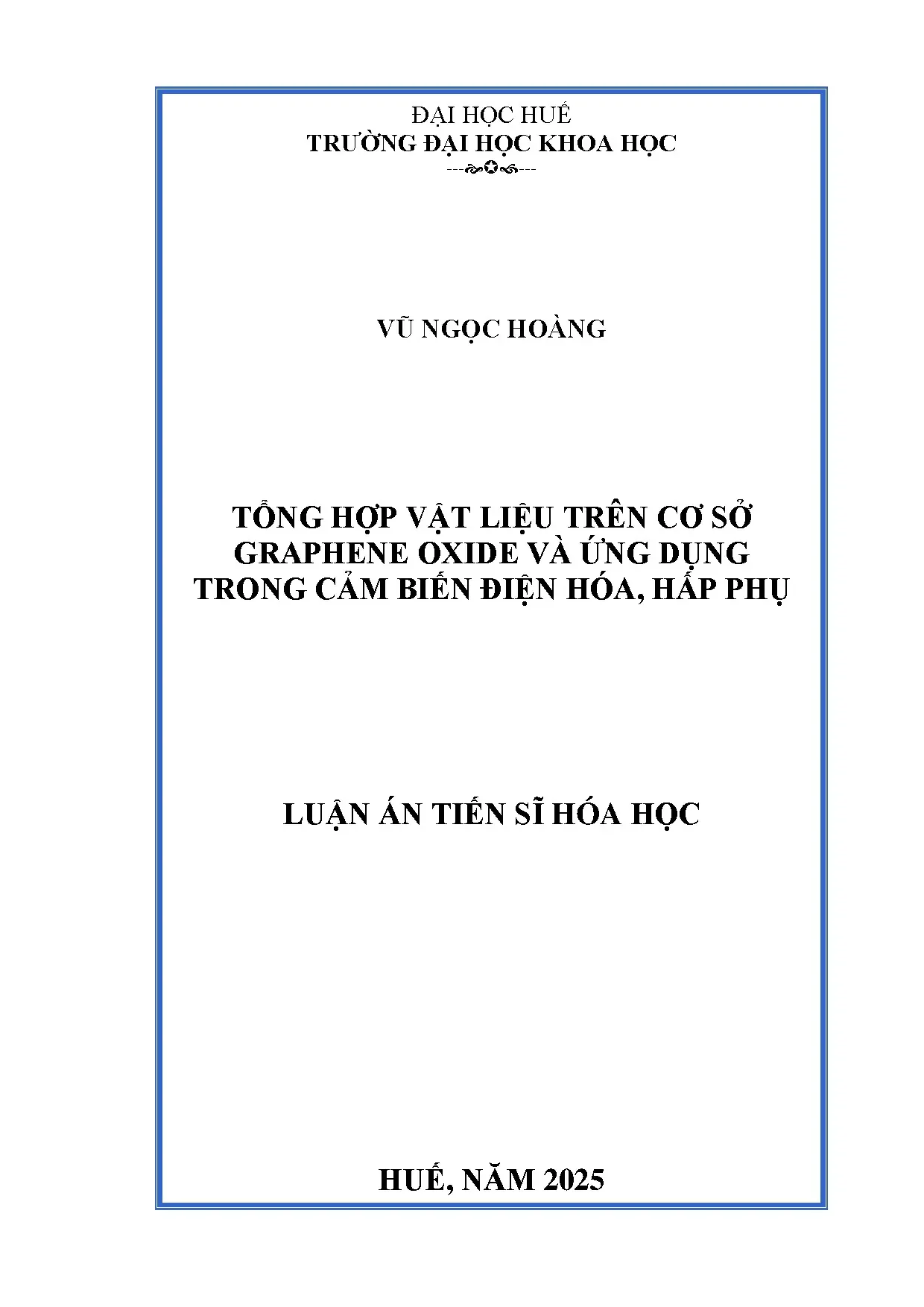 Vật liệu Graphene Oxide - Cảm biến điện hóa
