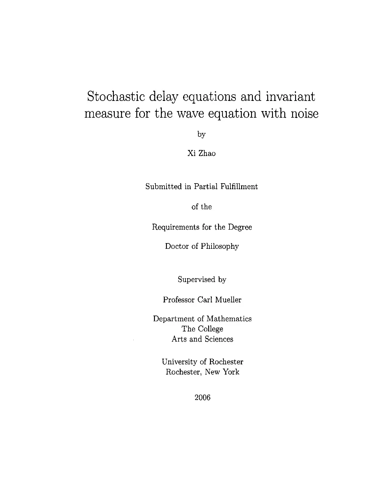 Luận án tiến sĩ: Stochastic delay equations and invariant measure for the wave equation with noise