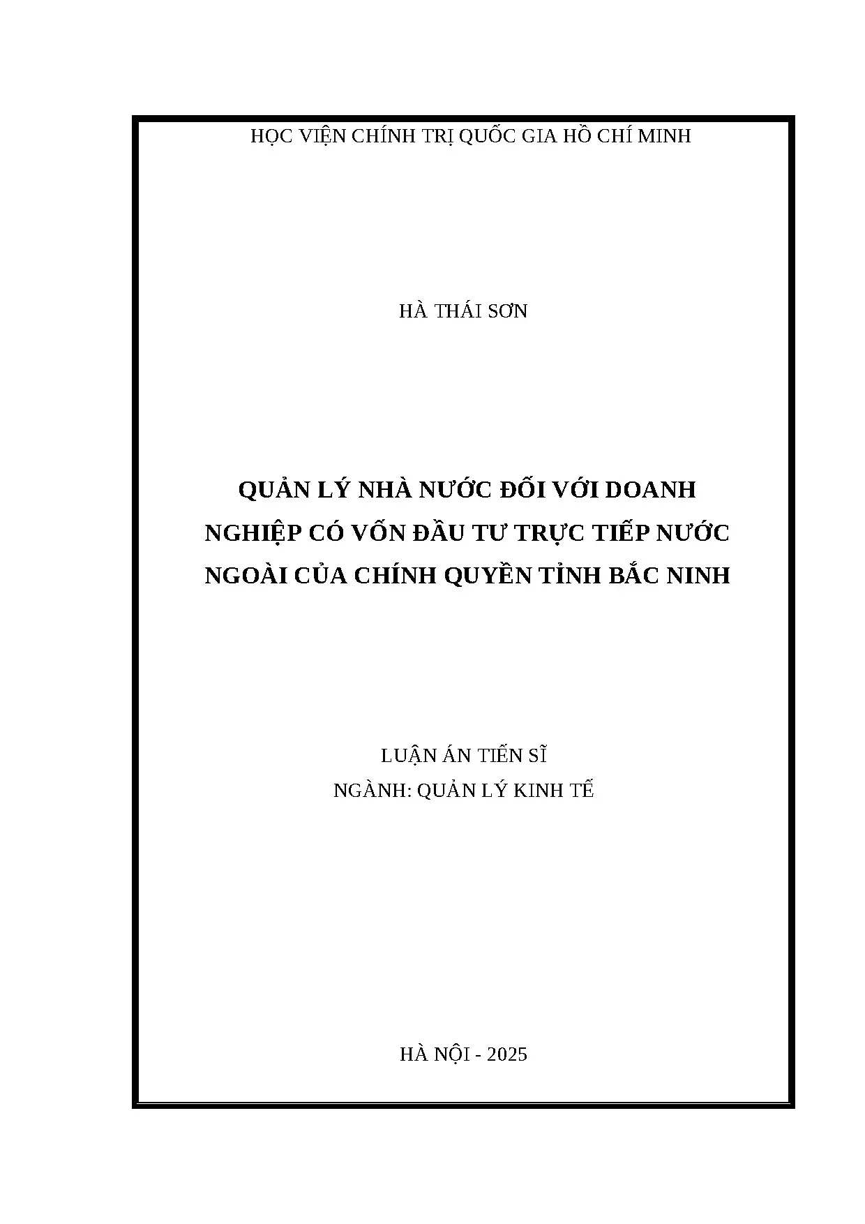 Quản lý nhà nước với doanh nghiệp FDI tỉnh Bắc Ninh
