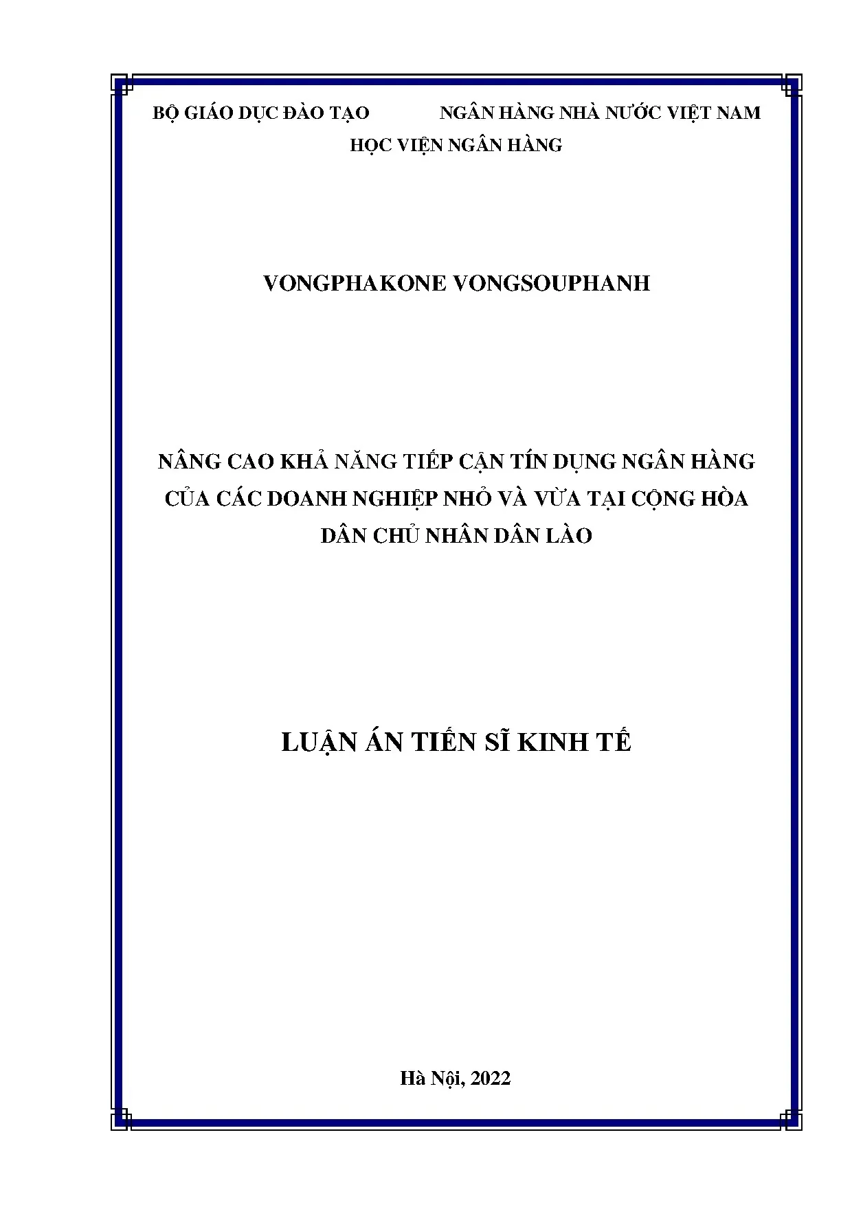Nâng cao khả năng tiếp cận tín dụng ngân hàng DNVVP Lào