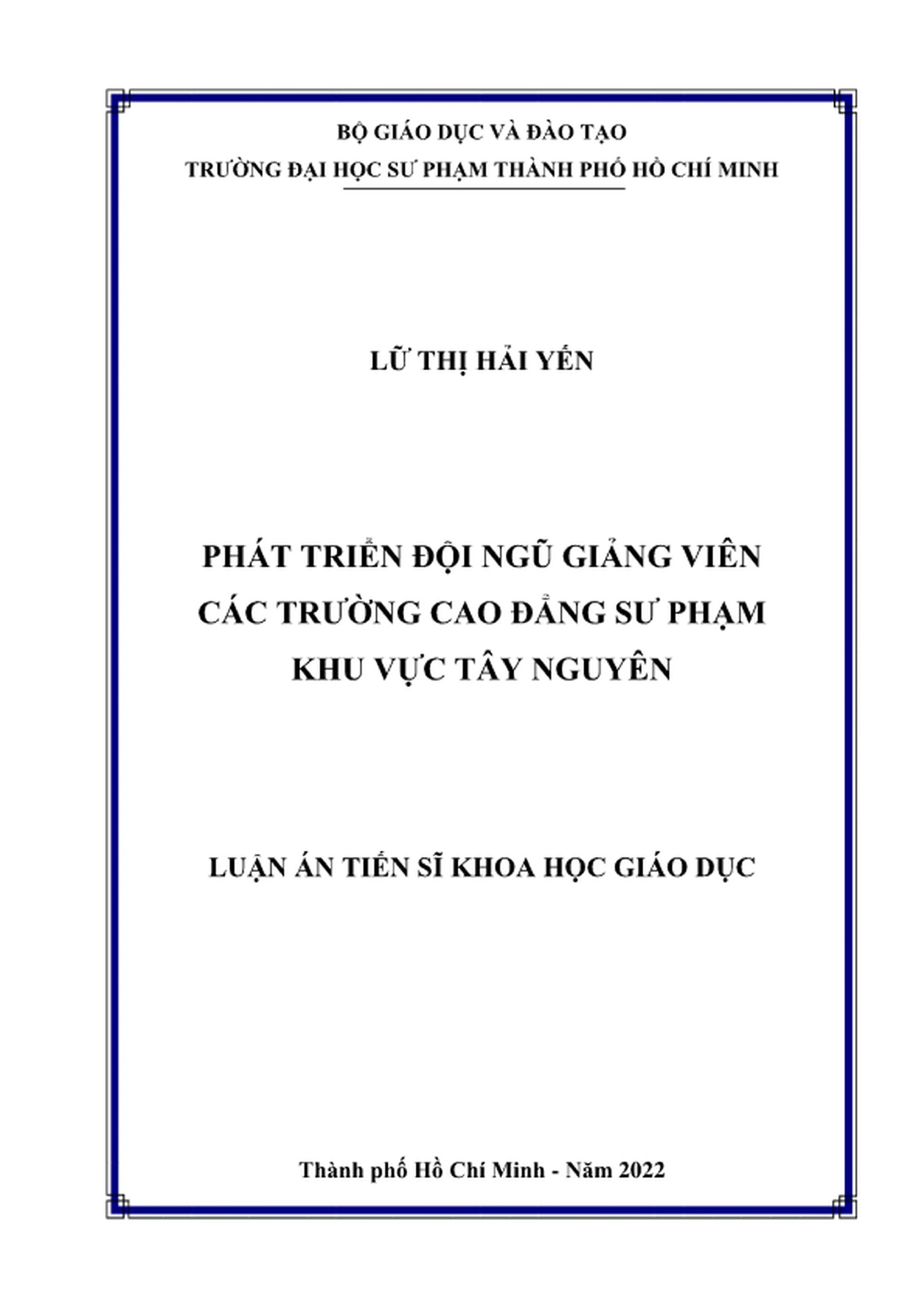 Phát triển đội ngũ giảng viên cao đẳng sư phạm Tây Nguyên