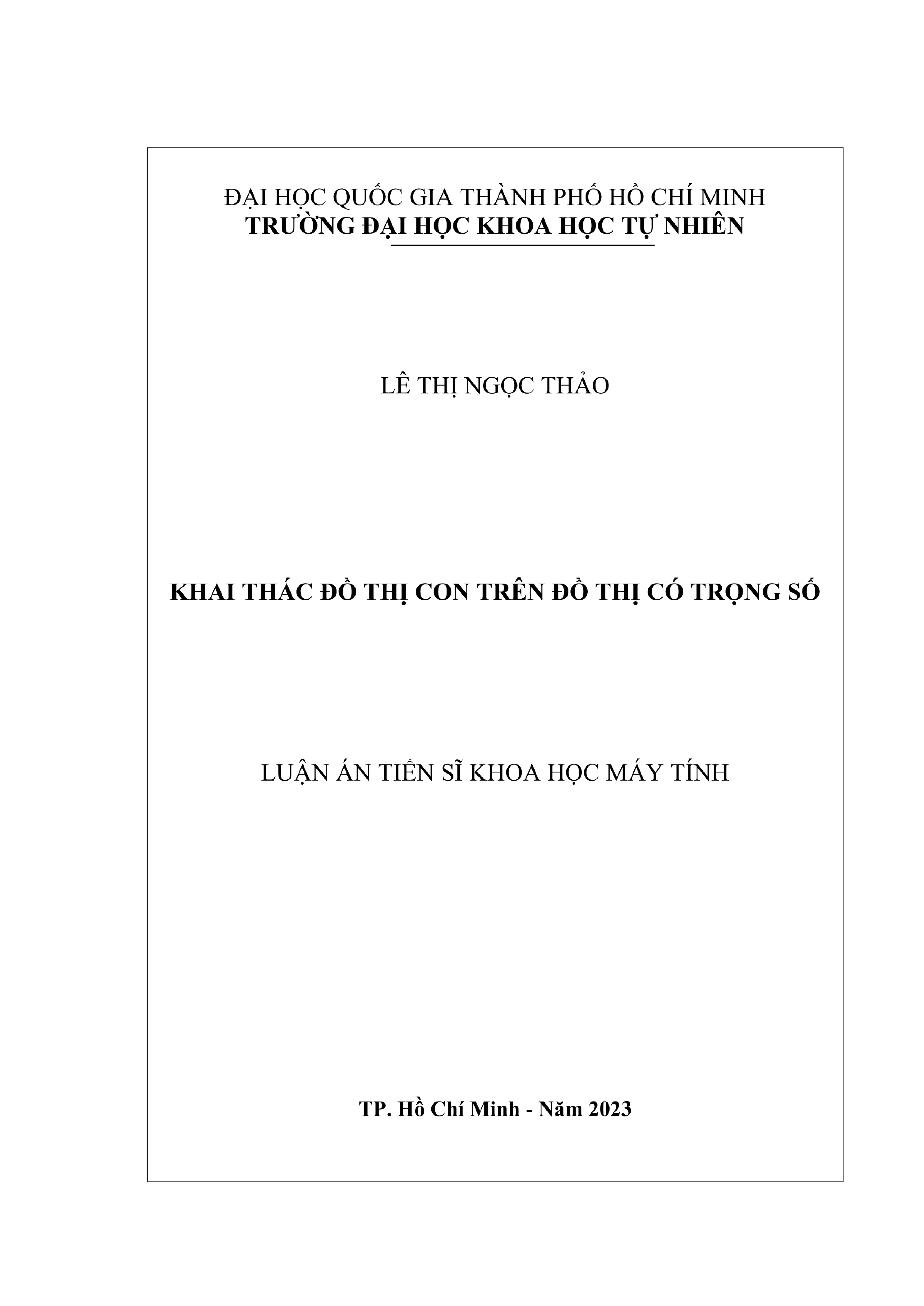 Khai thác đồ thị con trên đồ thị có trọng số