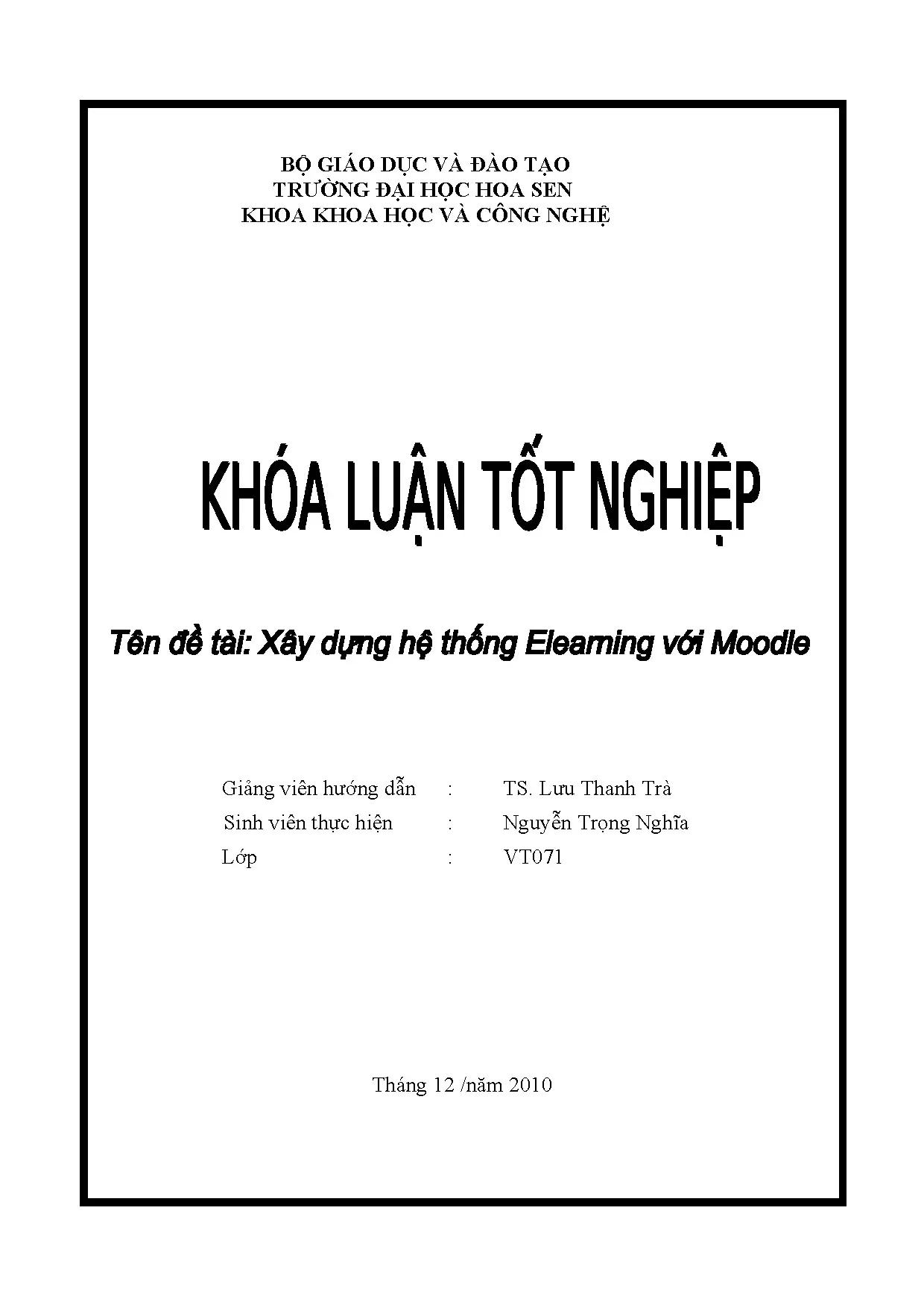 Xây dựng hệ thống elearning với Moodle cho đại học