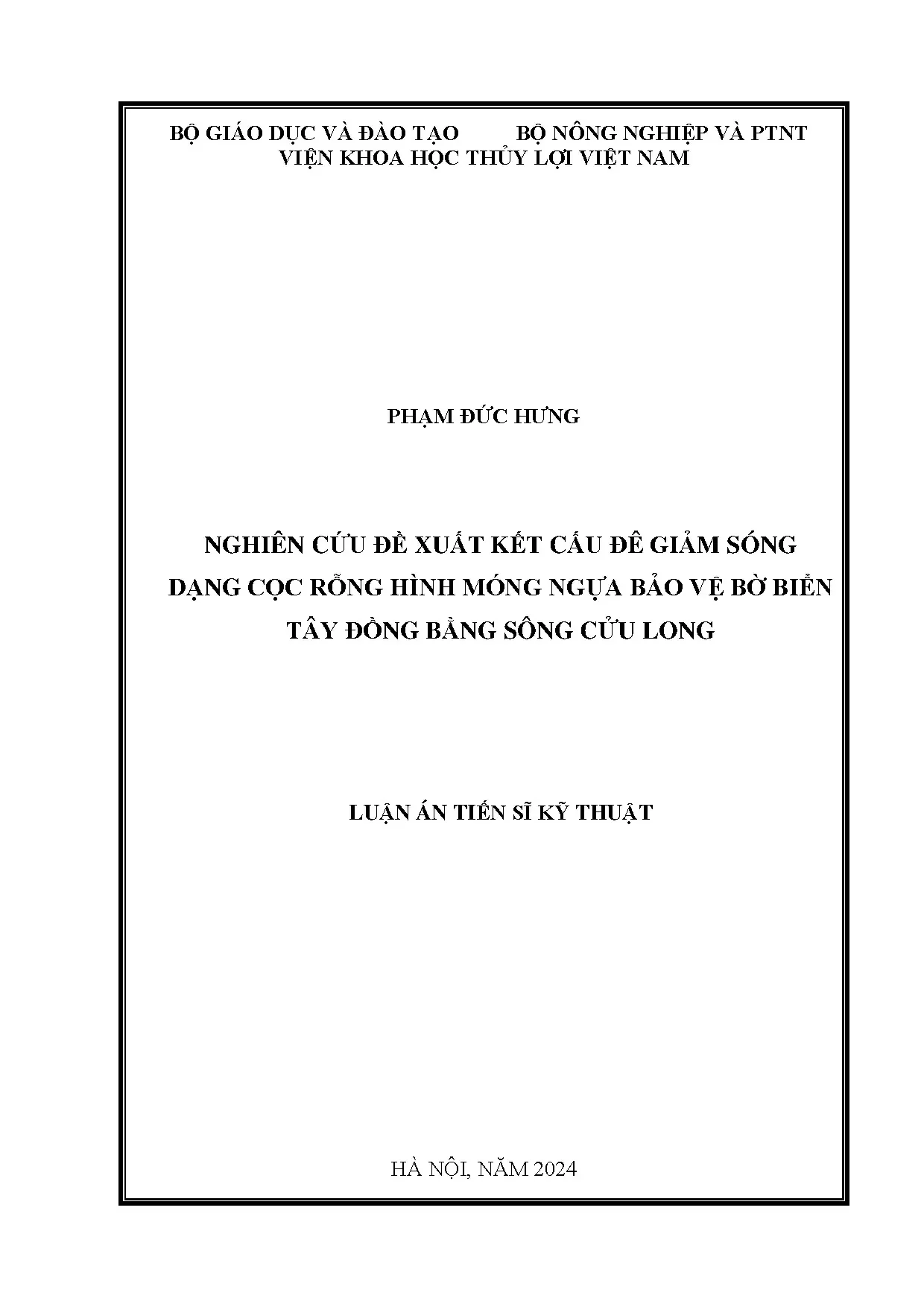 Đê giảm sóng cọc rỗng móng ngựa bảo vệ bờ biển Cửu Long