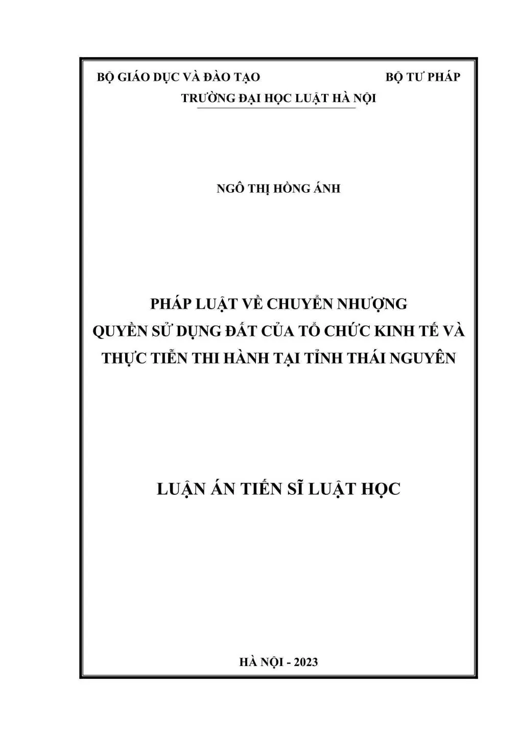 Chuyển nhượng quyền sử dụng đất của tổ chức kinh tế tại Thái Nguyên