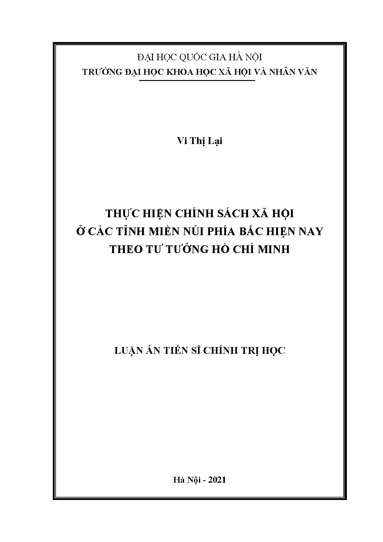 Chính sách xã hội miền núi phía Bắc theo tư tưởng Hồ Chí Minh
