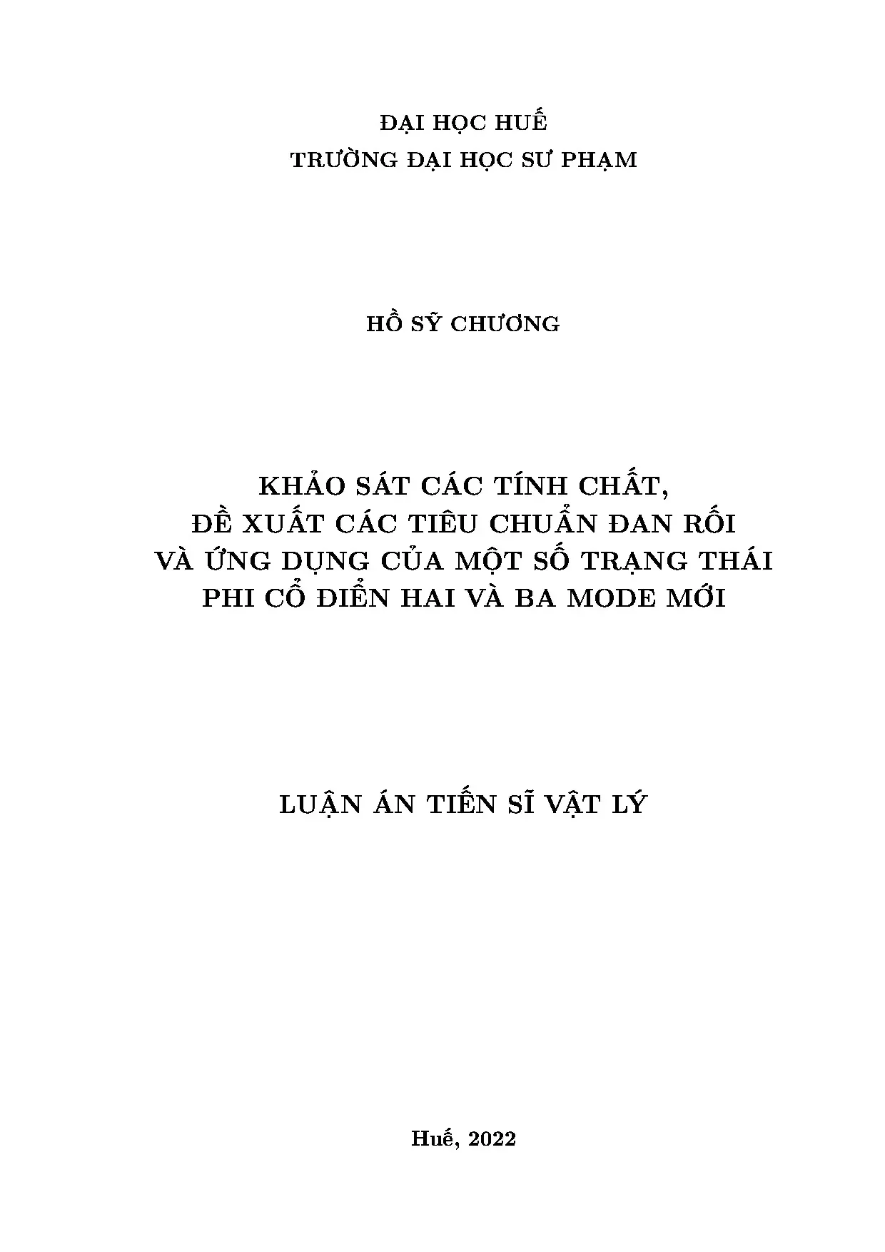 Đan rối lượng tử: Tiêu chuẩn và trạng thái phi cổ điển