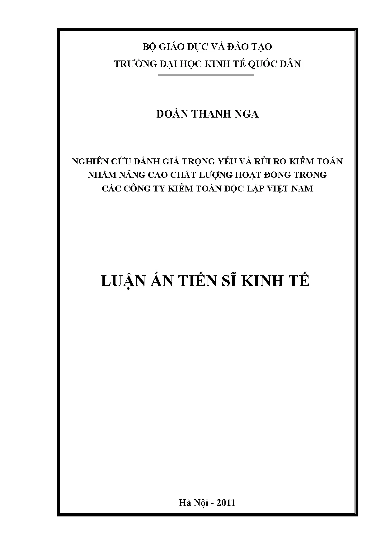 Đánh giá trọng yếu và rủi ro kiểm toán - Nâng cao chất lượng