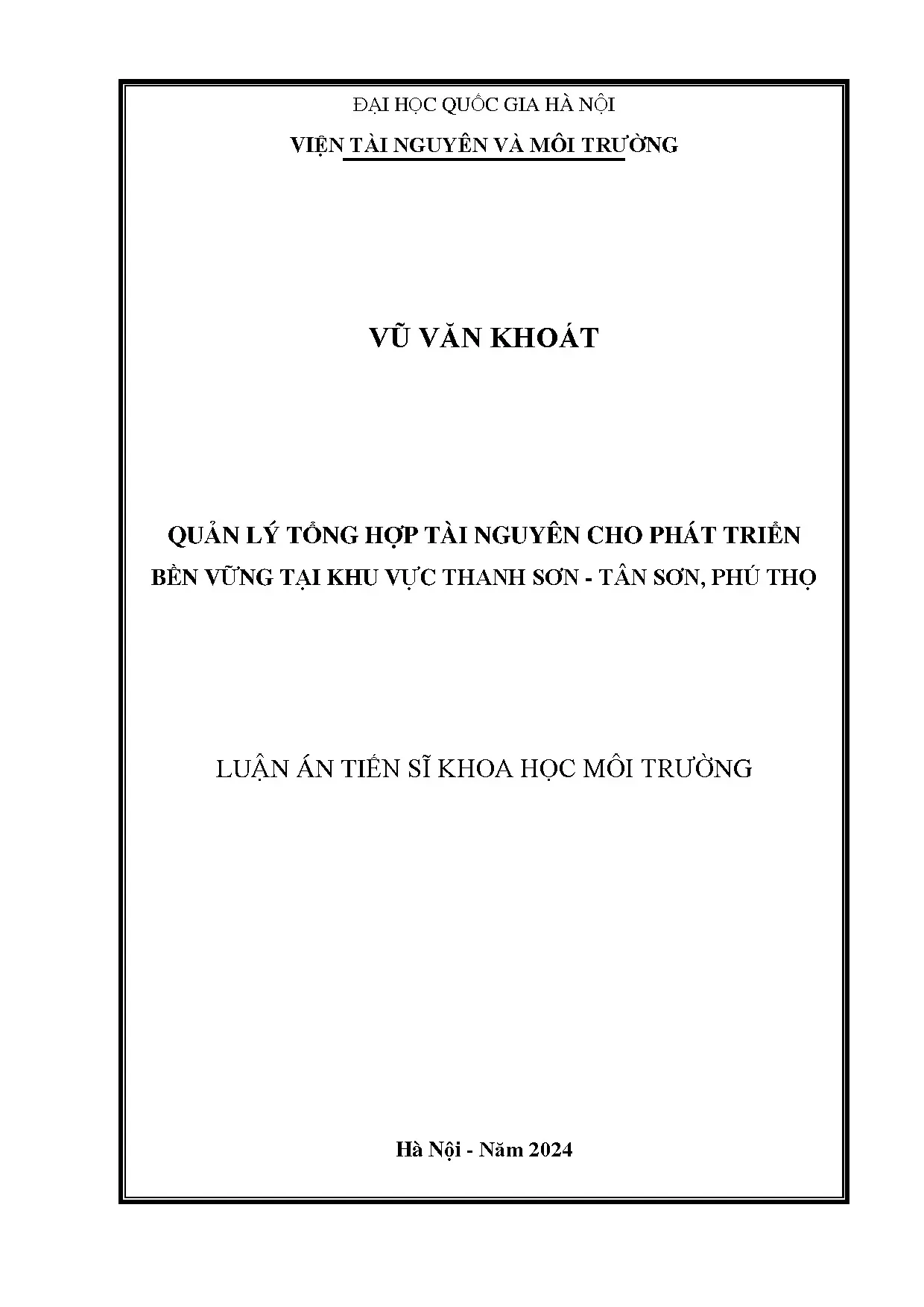 Quản lý tổng hợp tài nguyên cho phát triển bền vững Phú Thọ