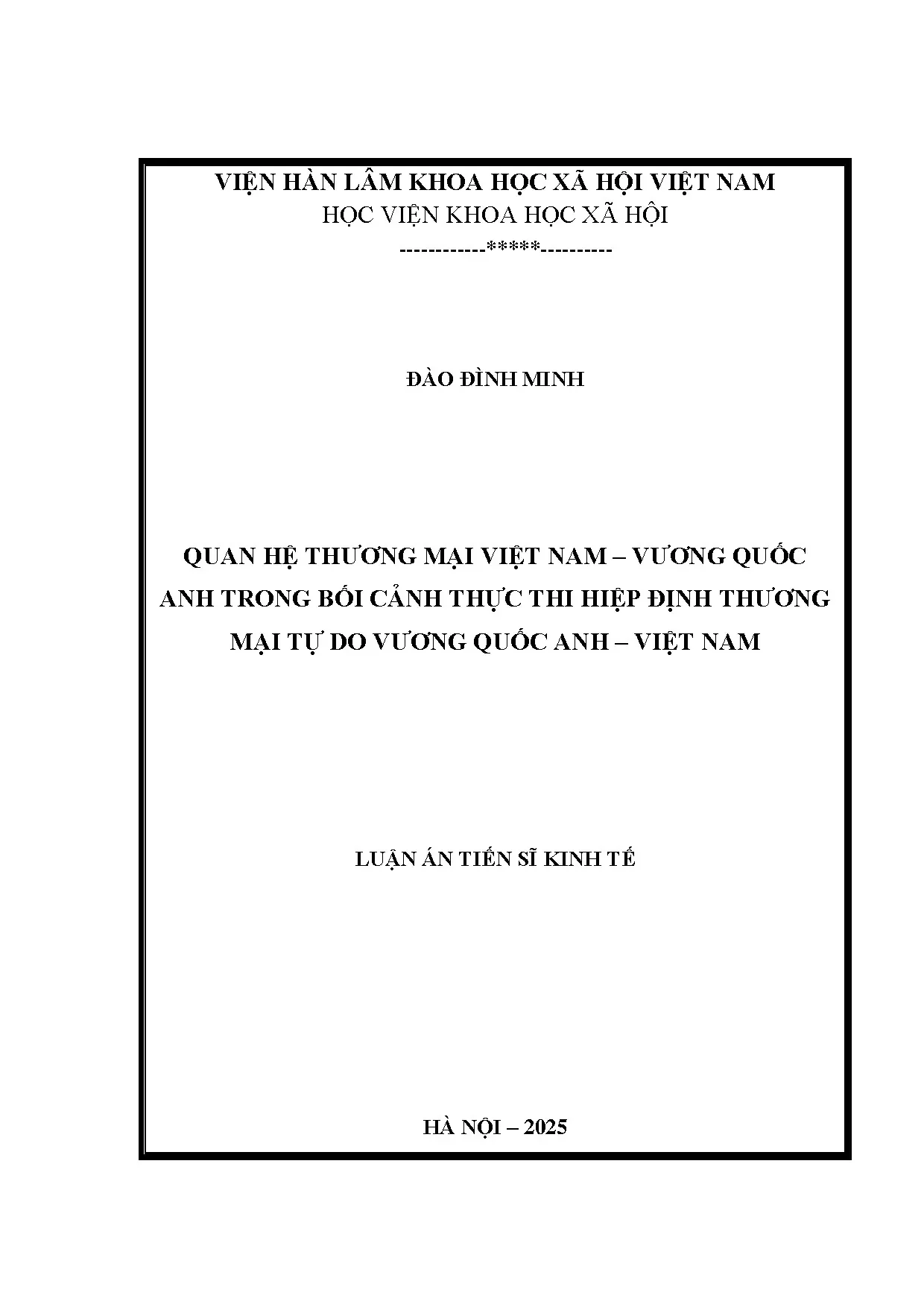 Quan hệ thương mại Việt Nam - Anh trong hiệp định FTA