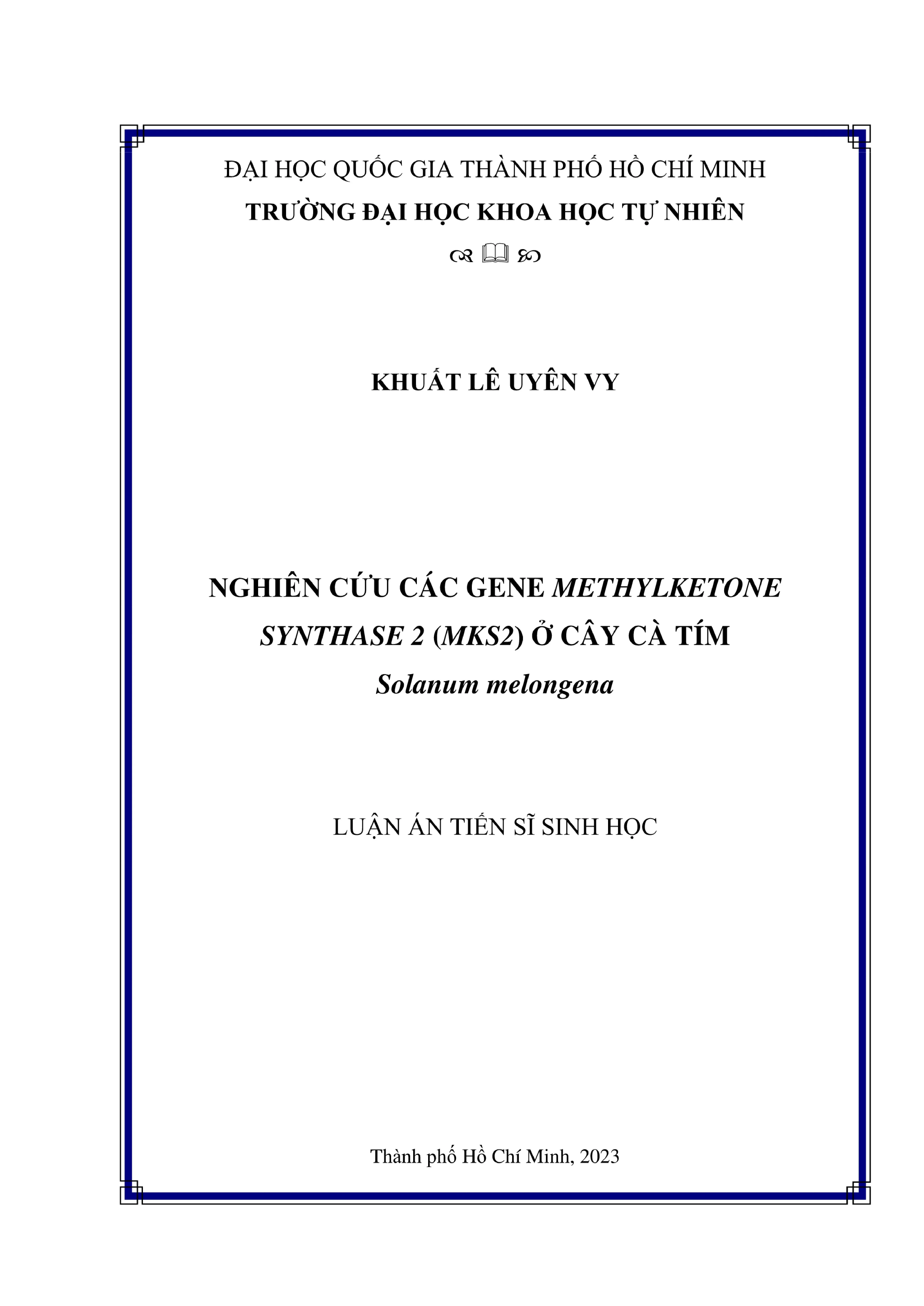 Gene methylketone synthase 2 ở cà tím Solanum melongena