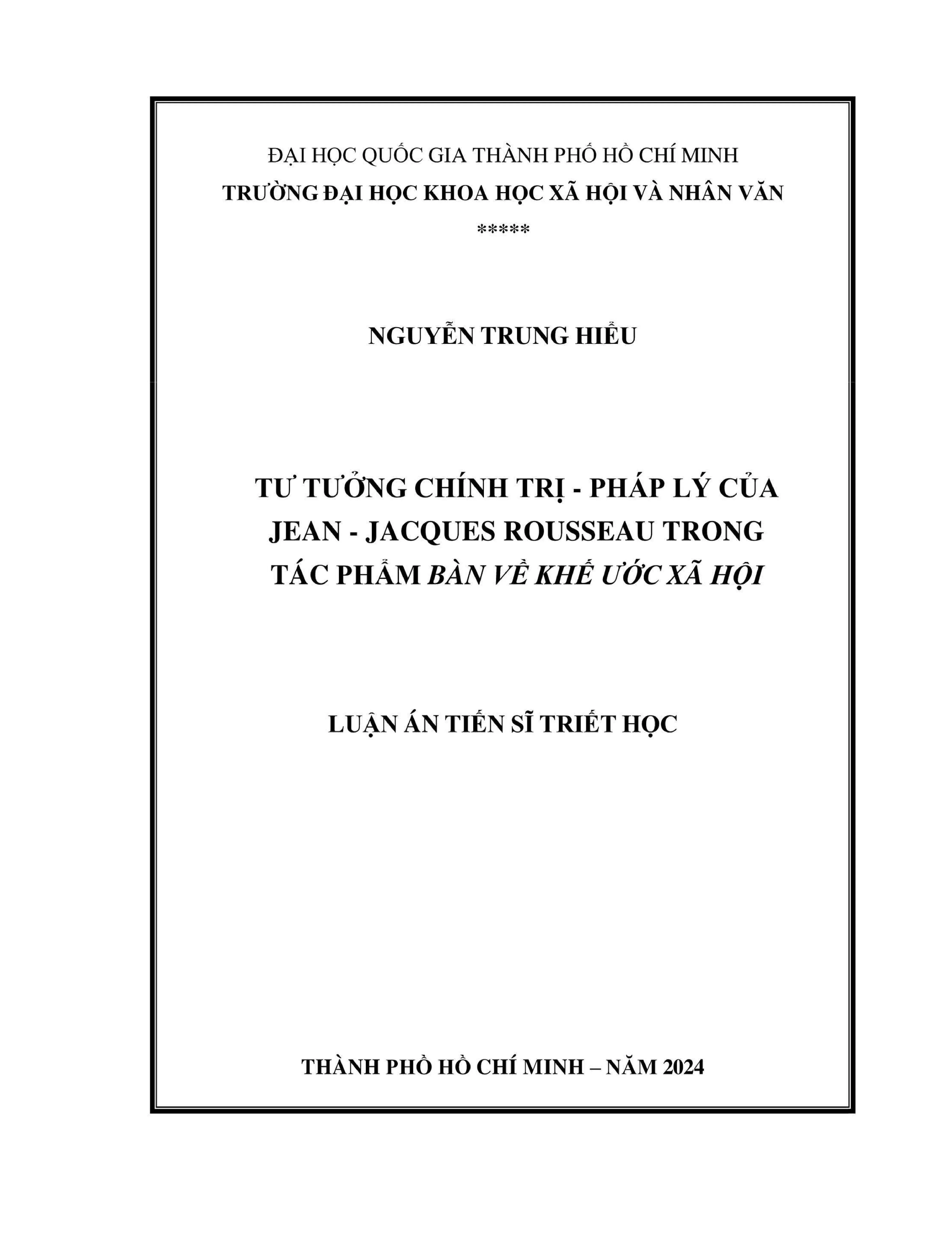Tư tưởng chính trị pháp lý Rousseau trong khế ước xã hội
