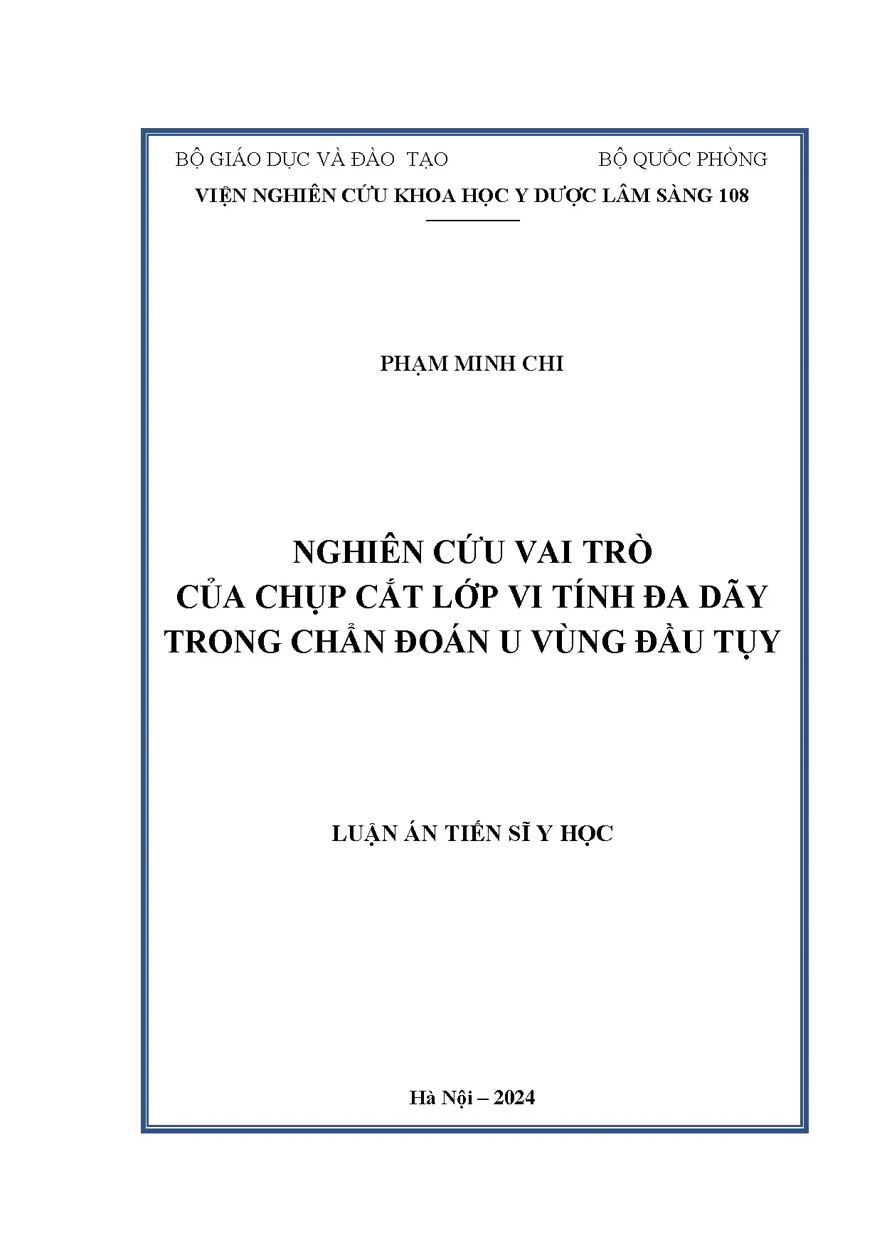 Chụp cắt lớp vi tính đa dãy trong chẩn đoán u vùng đầu tụy