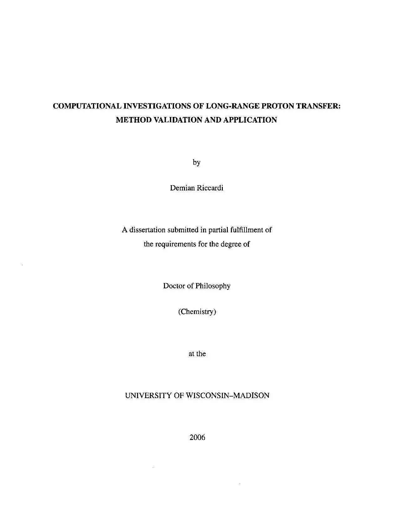 Luận án tiến sĩ: Computational investigations of long-range proton transfer: Method validation and application