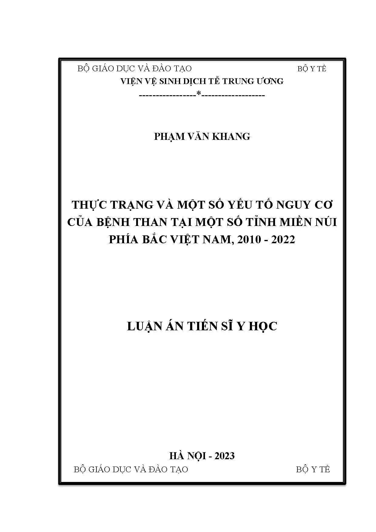 Bệnh than ở miền núi phía Bắc Việt Nam 2010-2022