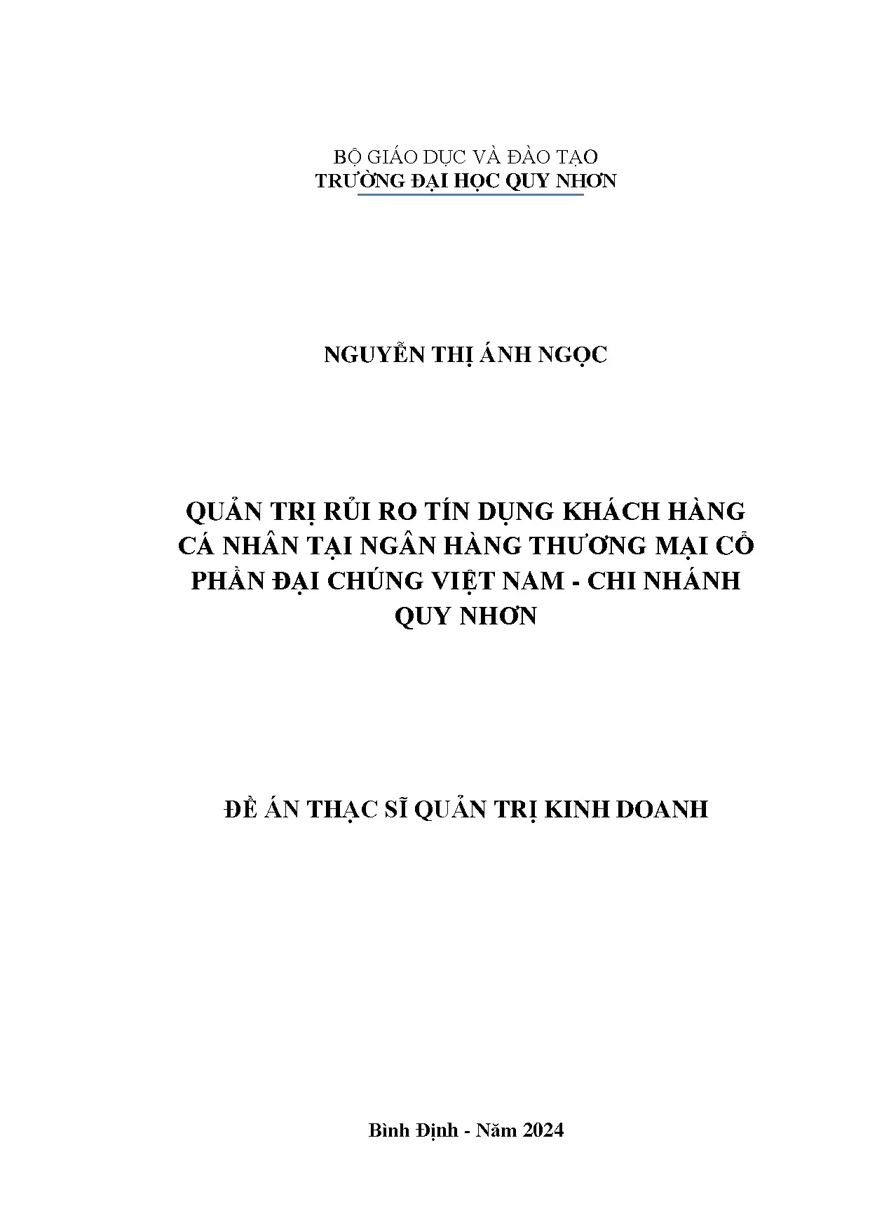 Quản trị rủi ro tín dụng khách hàng cá nhân tại PVcomBank