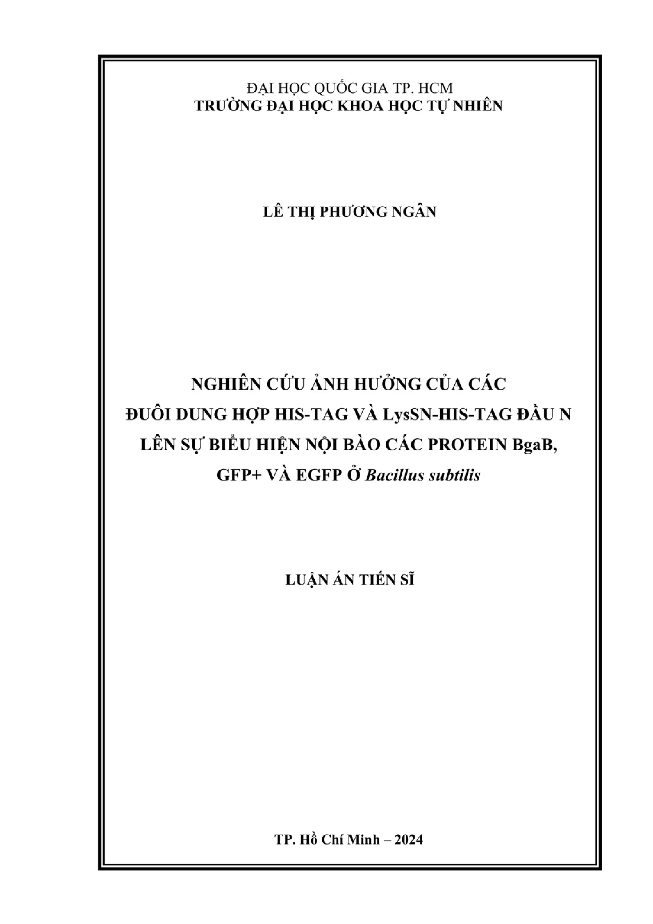 His-tag và biểu hiện protein ở Bacillus subtilis