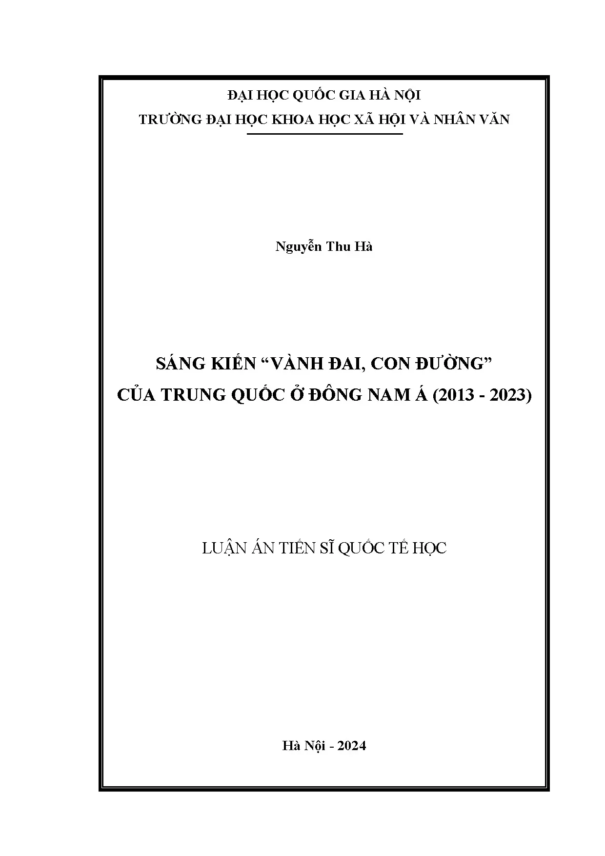 Sáng kiến Vành đai Con đường Trung Quốc ở Đông Nam Á 2013-2023