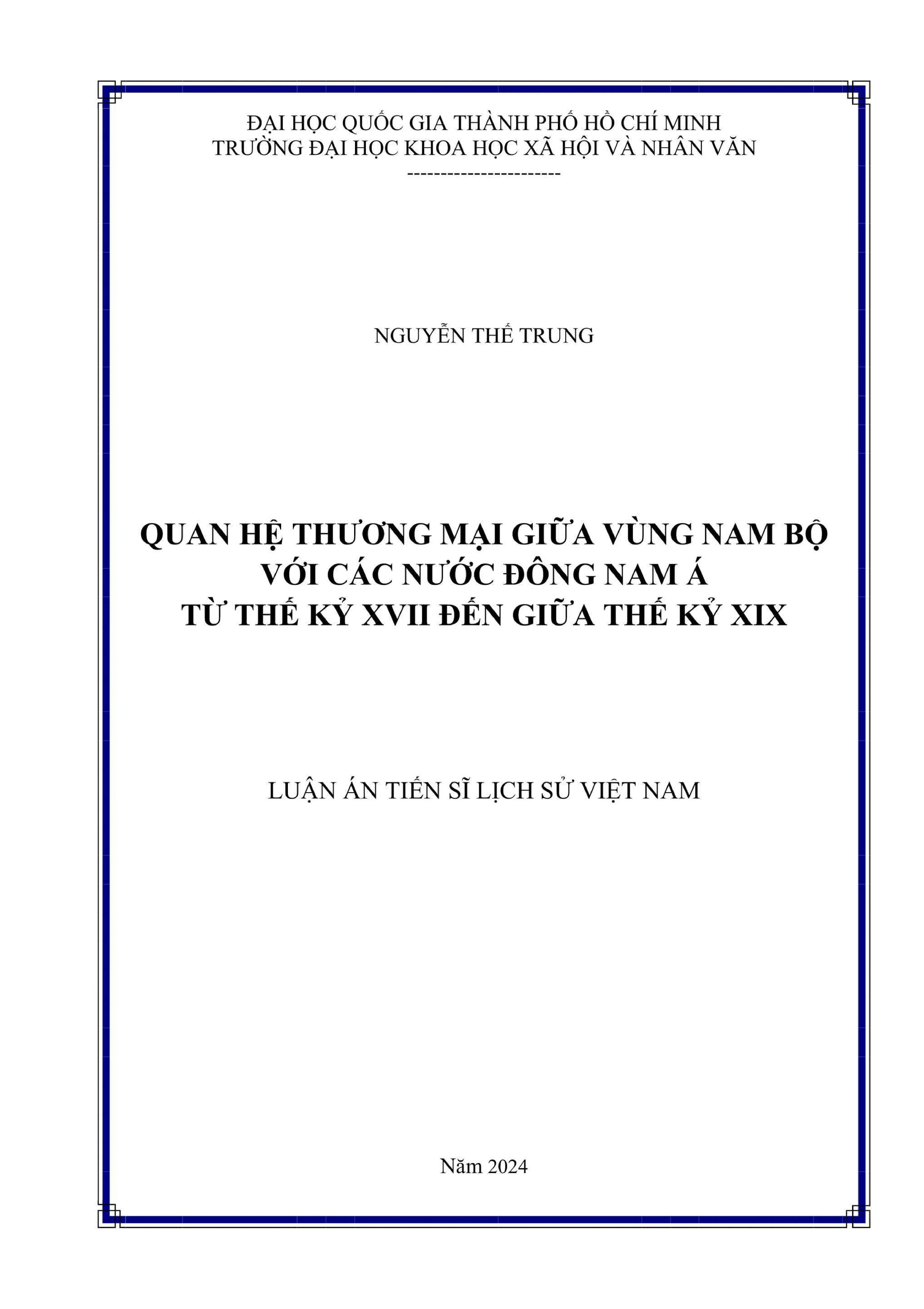 Quan hệ thương mại Nam Bộ với Đông Nam Á thế kỷ XVII-XIX