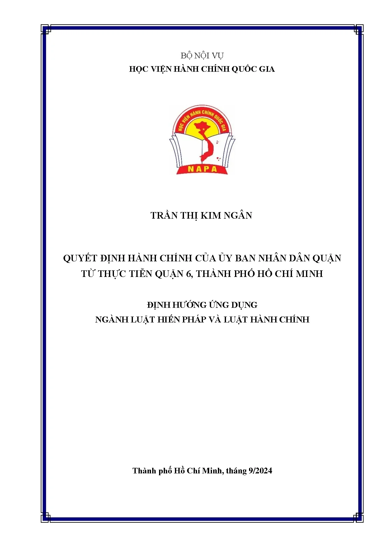 Quyết định hành chính của Ủy ban nhân dân quận 6 TP.HCM