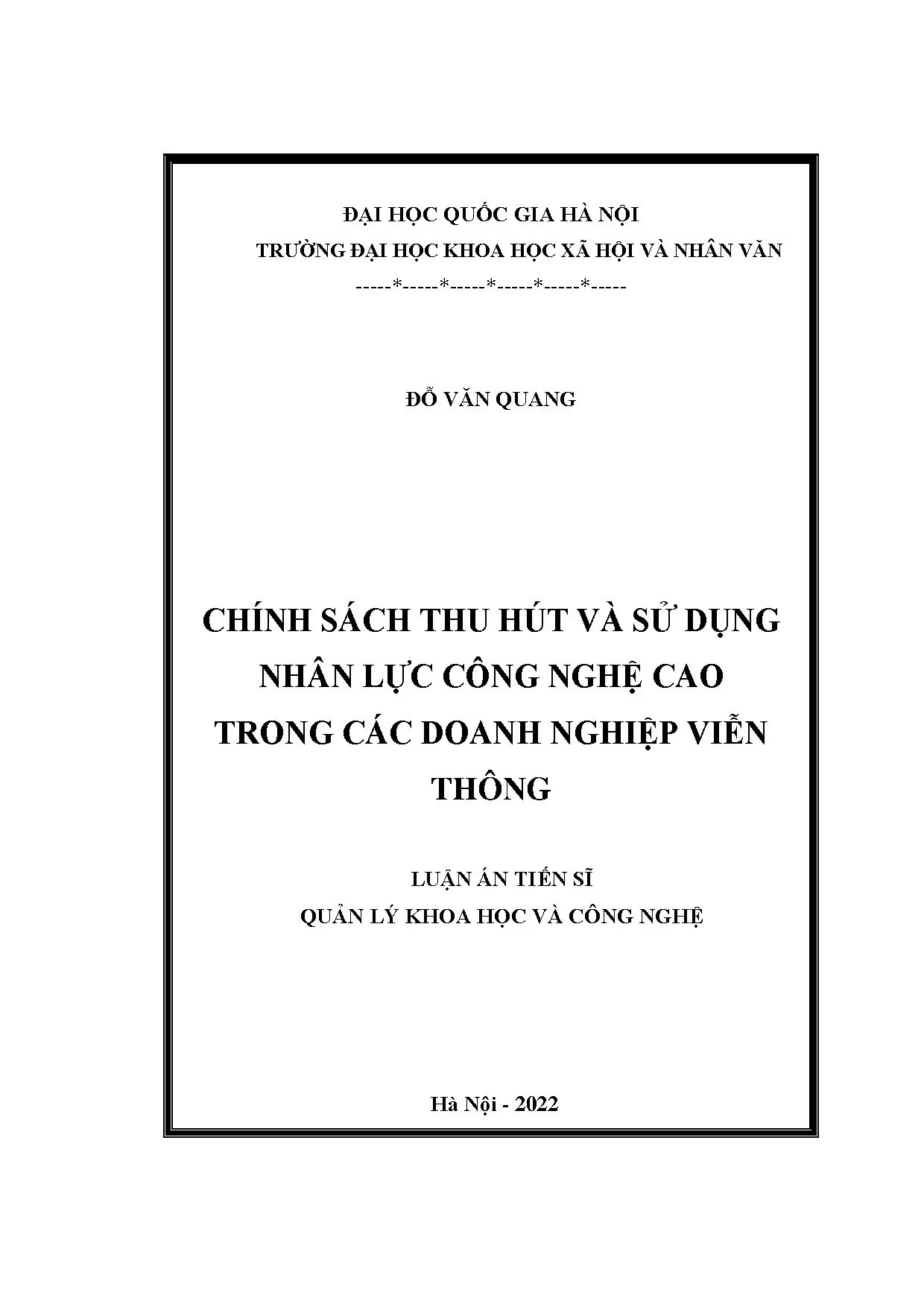 Chính sách thu hút nhân lực công nghệ cao trong doanh nghiệp viễn thông