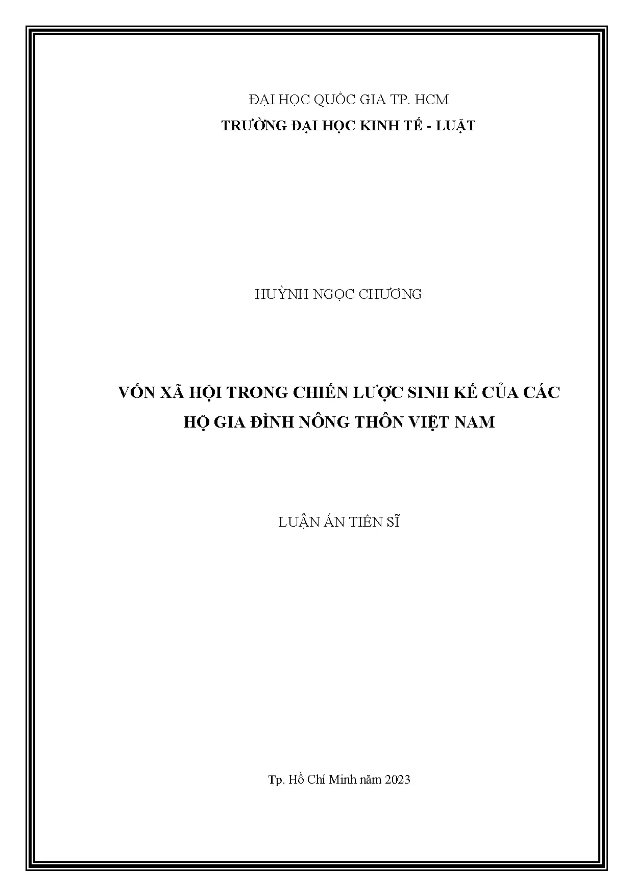 Vốn xã hội trong chiến lược sinh kế nông hộ Việt Nam