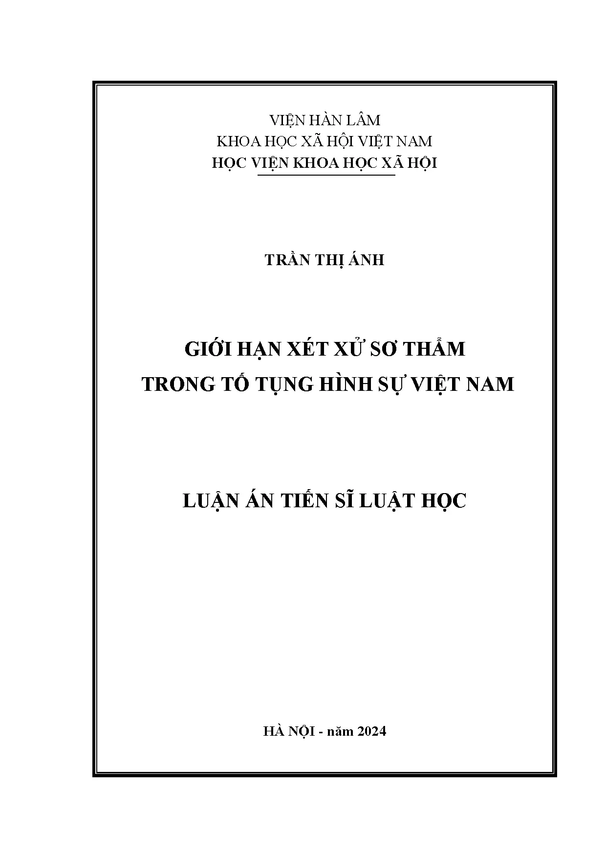 Giới hạn xét xử sơ thẩm trong tố tụng hình sự Việt Nam