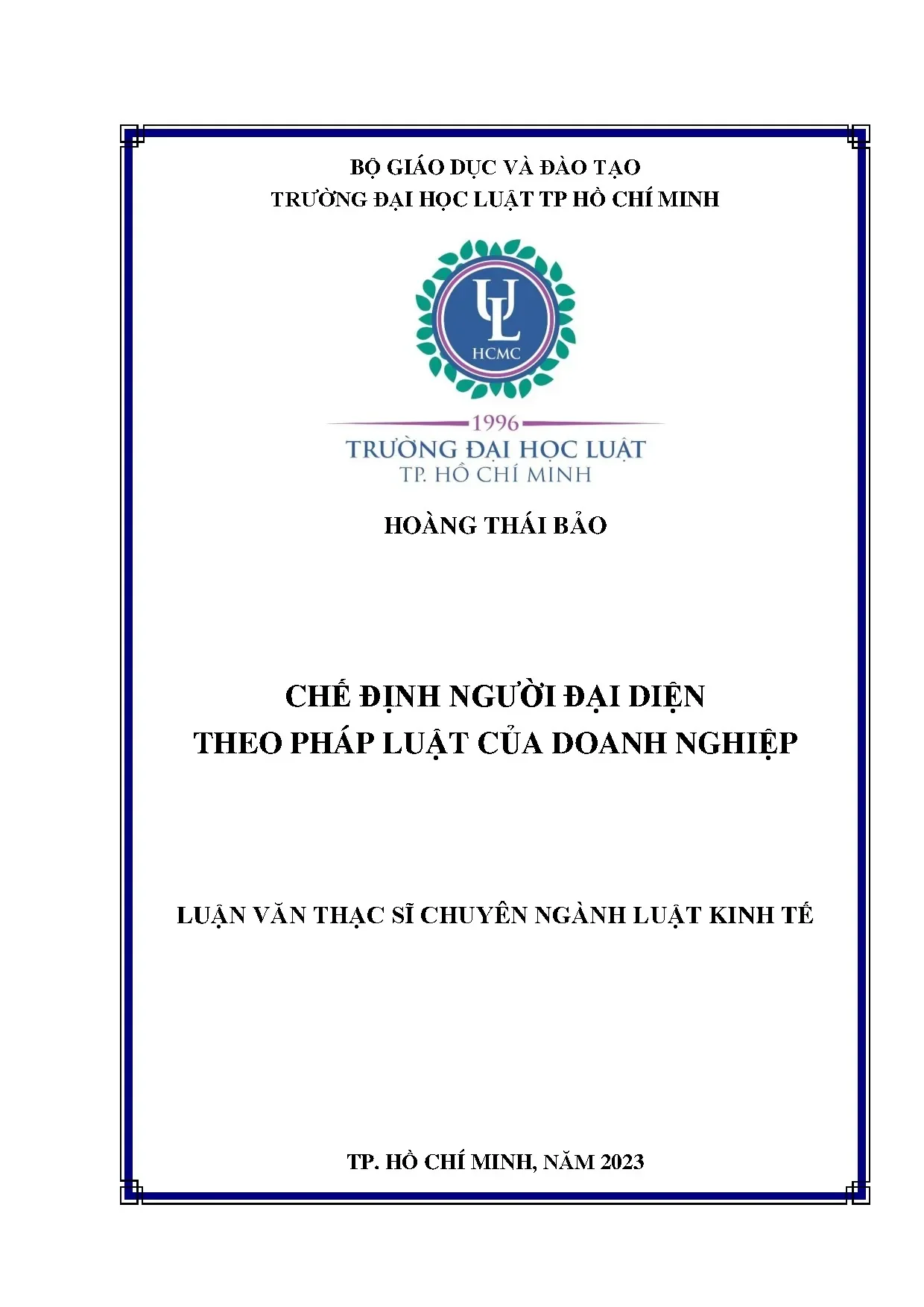 Chế định người đại diện theo pháp luật của doanh nghiệp