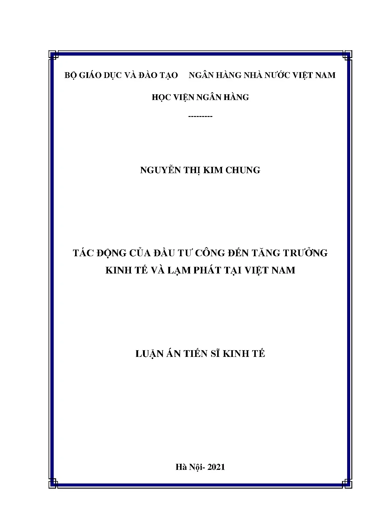 Tác động đầu tư công đến tăng trưởng kinh tế và lạm phát Việt Nam