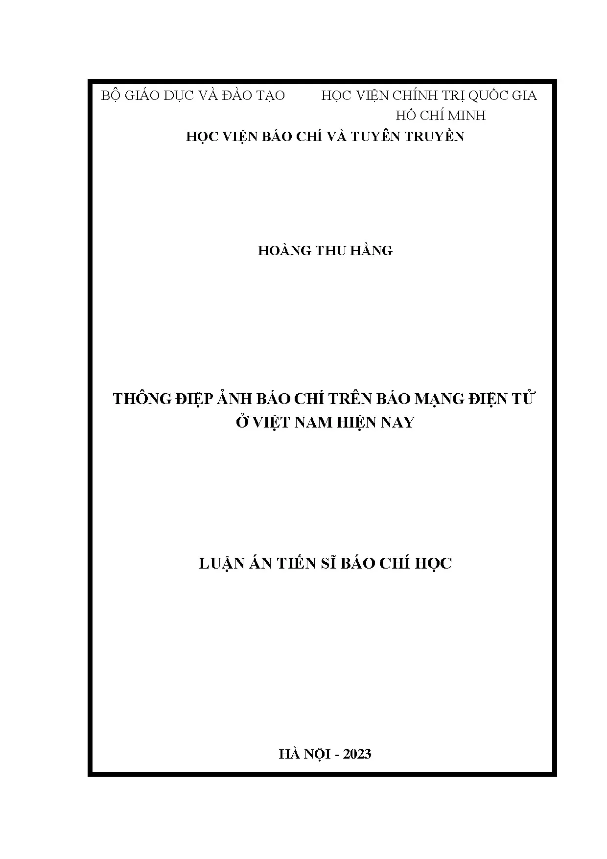 Thông điệp ảnh báo chí trên báo mạng điện tử Việt Nam