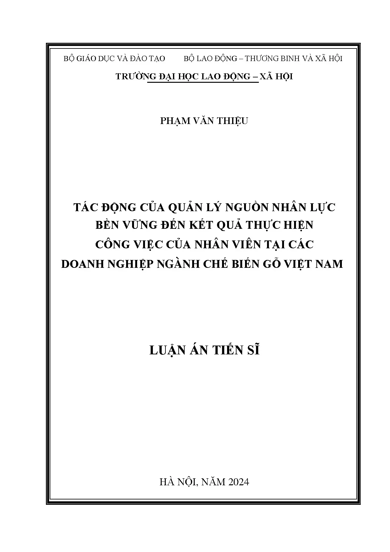 Quản lý nguồn nhân lực bền vững và kết quả công việc nhân viên