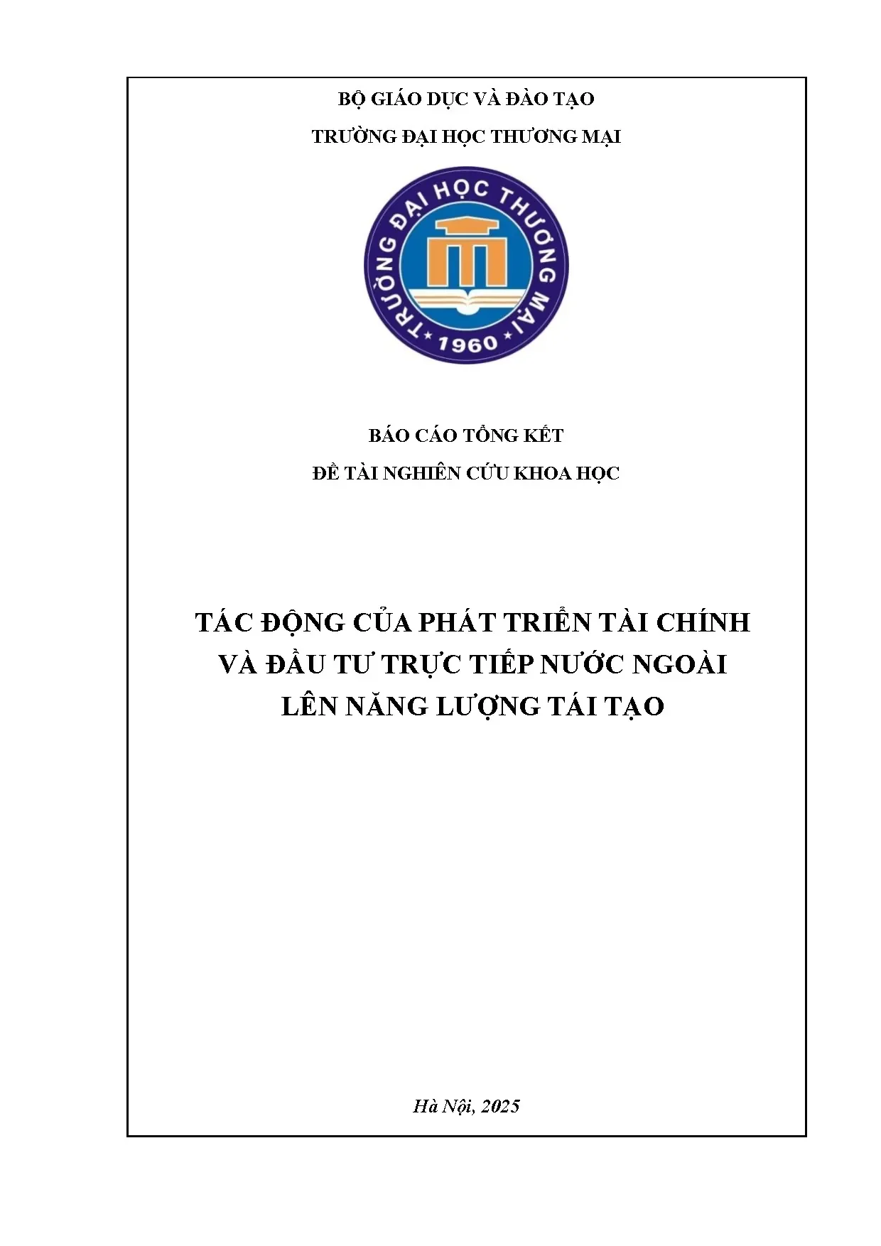 Phát triển tài chính và FDI lên năng lượng tái tạo VN