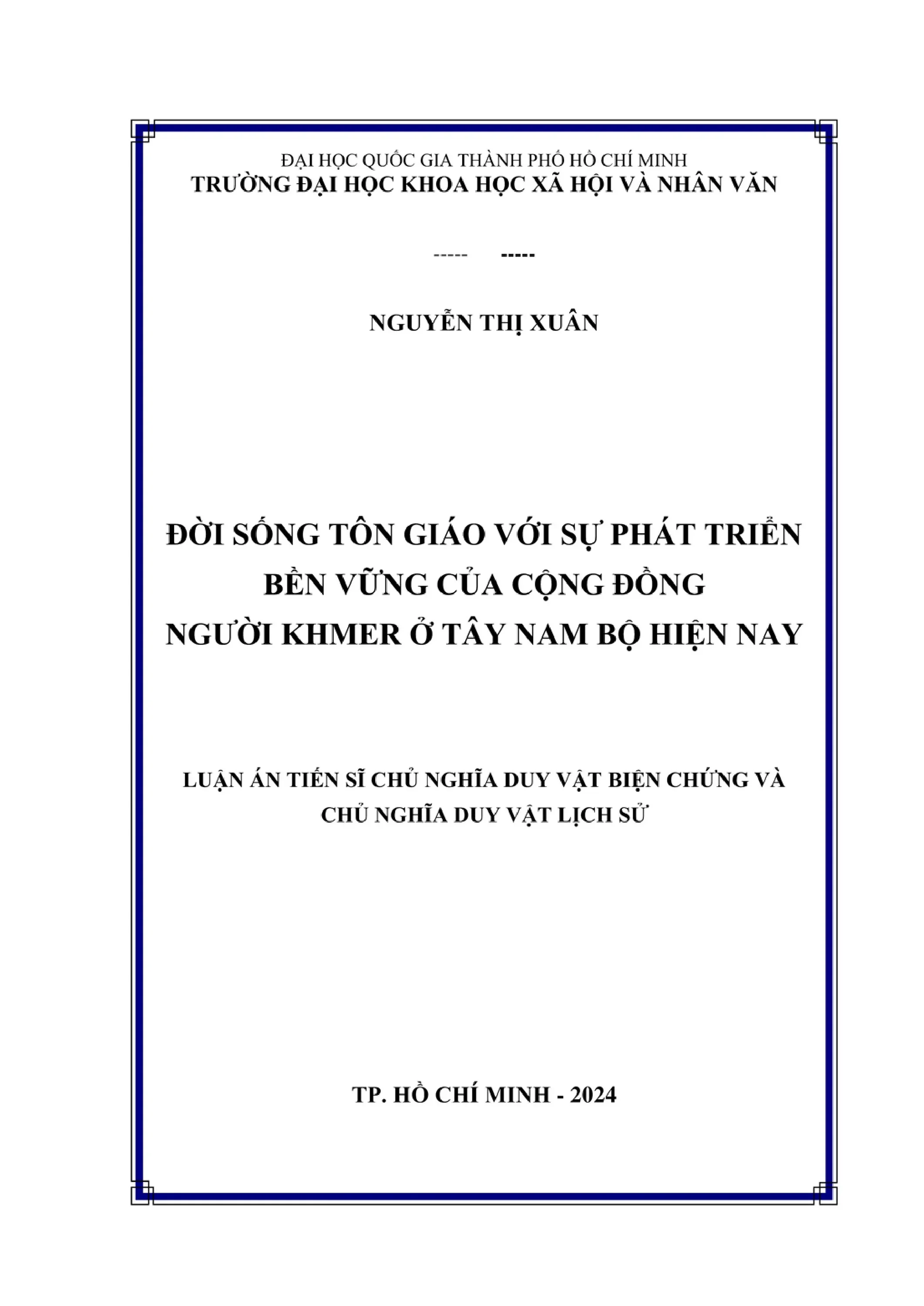 Phật giáo và phát triển bền vững cộng đồng Khmer Tây Nam Bộ