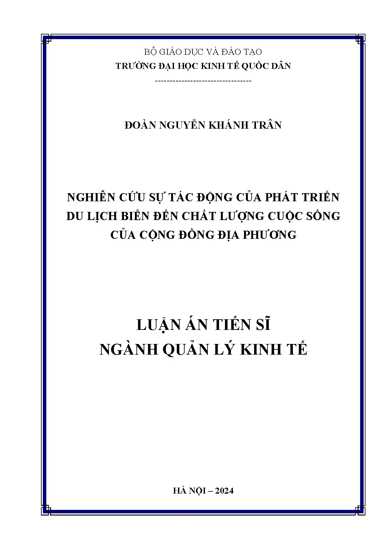 Tác động du lịch biển đến chất lượng cuộc sống cộng đồng