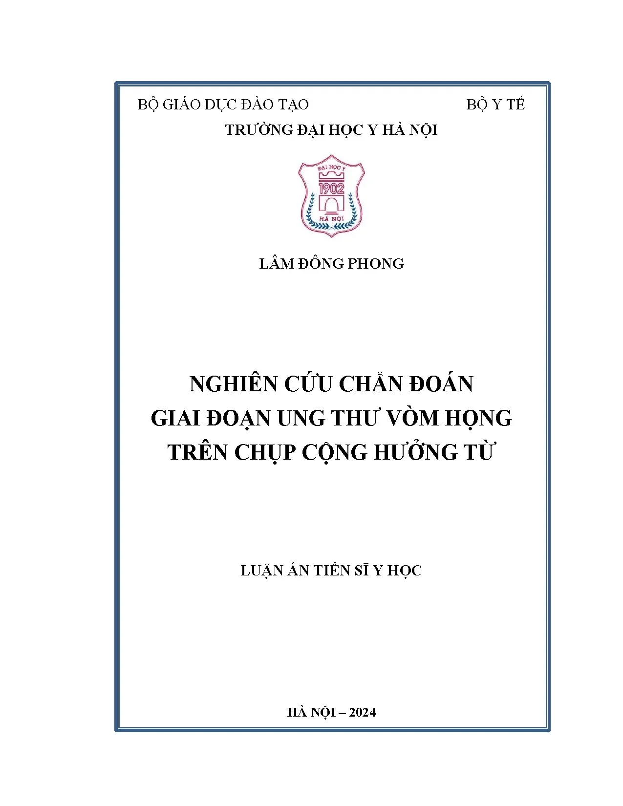 Chẩn đoán giai đoạn ung thư vòm họng trên cộng hưởng từ