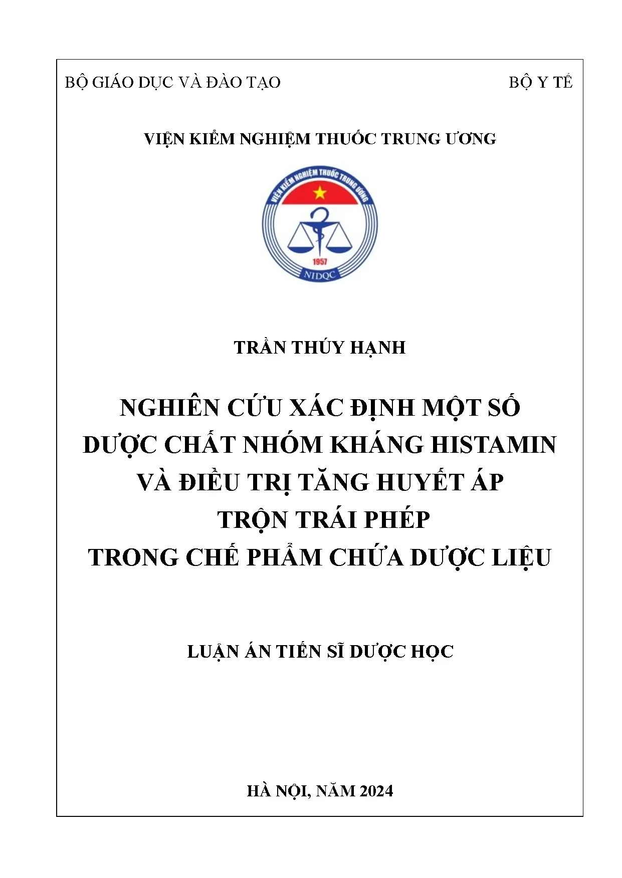 Xác định dược chất kháng histamin và tăng huyết áp trộn trái phép