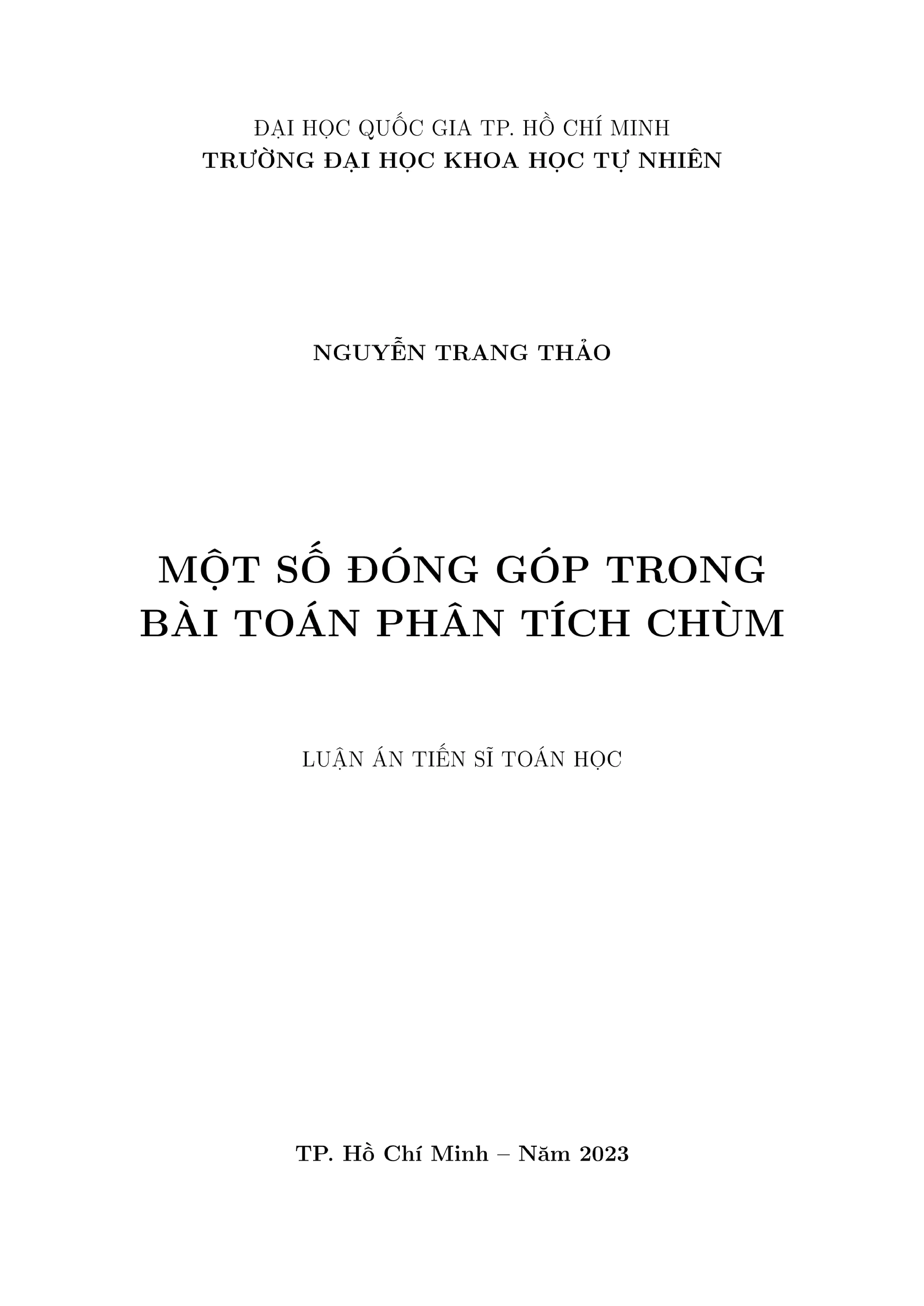 Luận án tiến sĩ Toán học: Một số đóng góp trong bài toán phân tích chùm