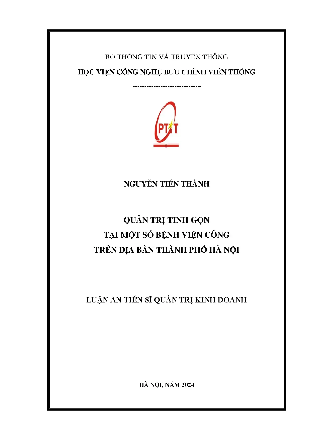 Quản trị tinh gọn tại bệnh viện công Hà Nội