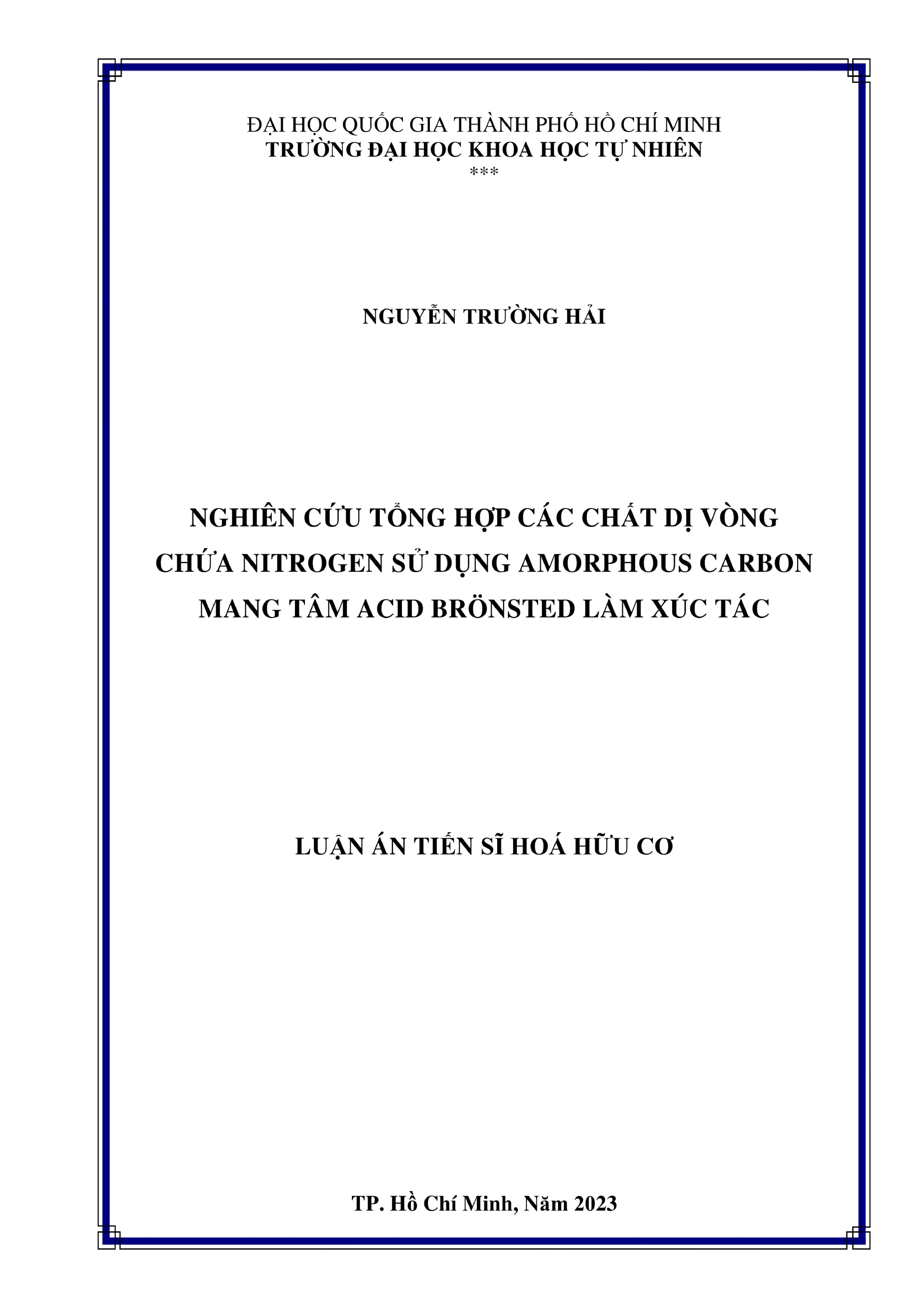 Tổng hợp chất dị vòng nitrogen bằng xúc tác carbon