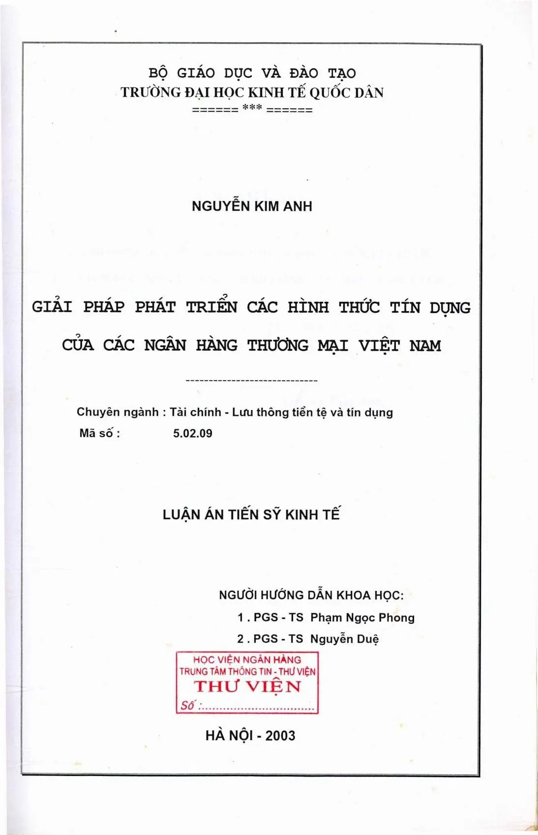 Phát triển các hình thức tín dụng ngân hàng thương mại Việt Nam