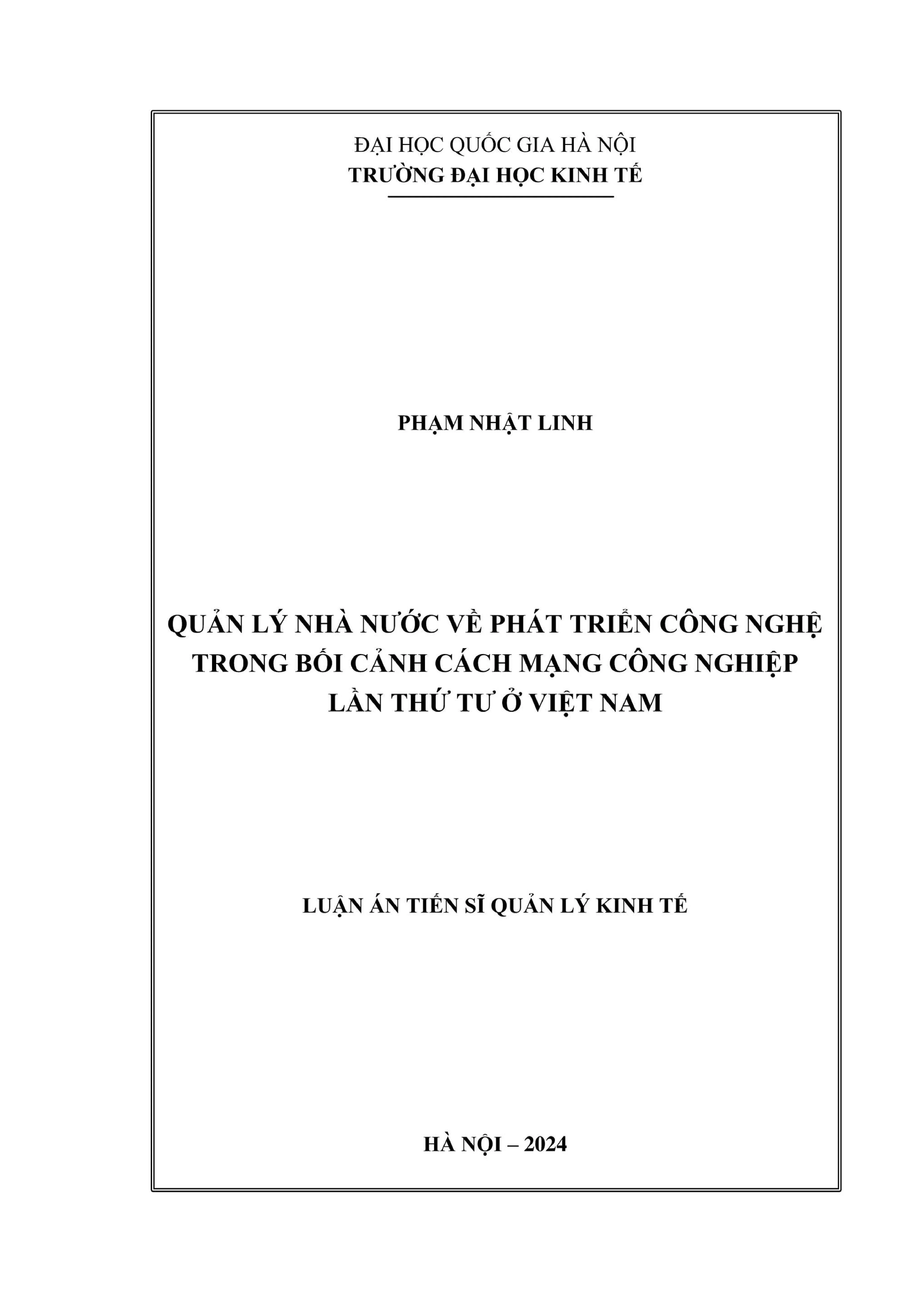 Quản lý nhà nước phát triển công nghệ 4.0 Việt Nam