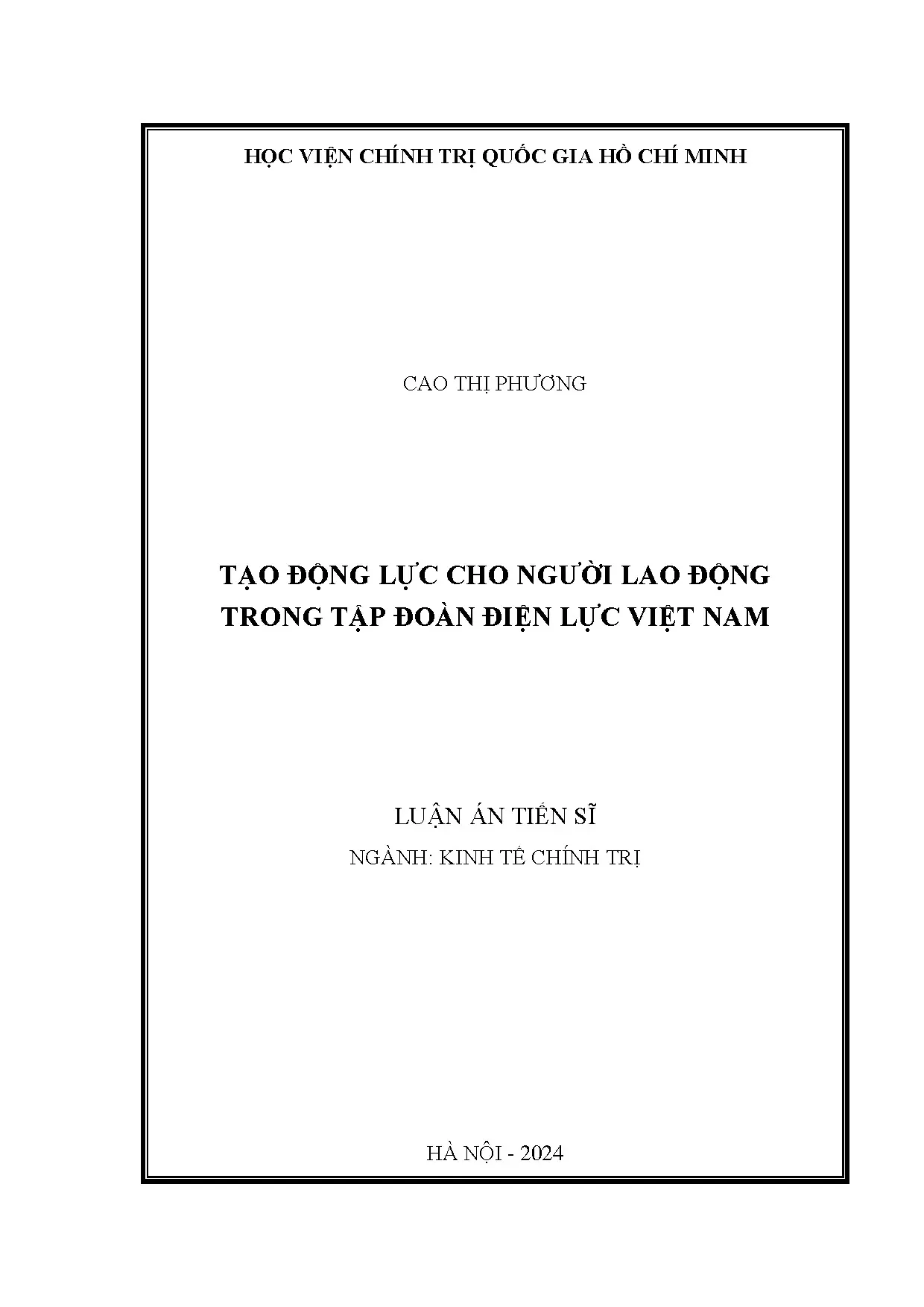 Tạo động lực cho người lao động Tập đoàn Điện lực Việt Nam