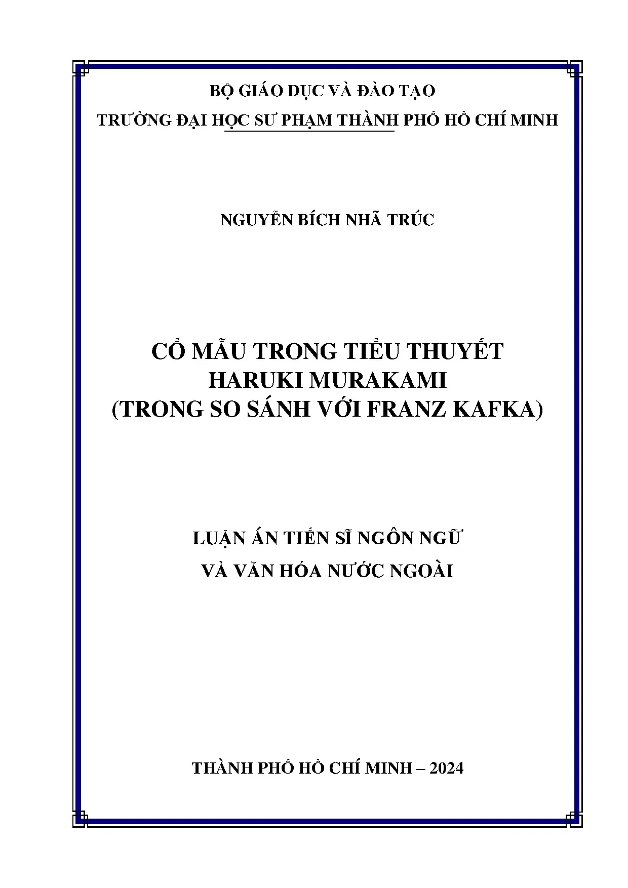 Cổ mẫu trong tiểu thuyết Haruki Murakami so với Franz Kafka