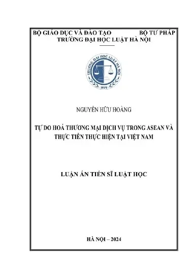 Luận án tiến sĩ Luật học: Tự do hoá thương mại dịch vụ trong ASEAN và thực tiễn thực hiện tại Việt Nam
