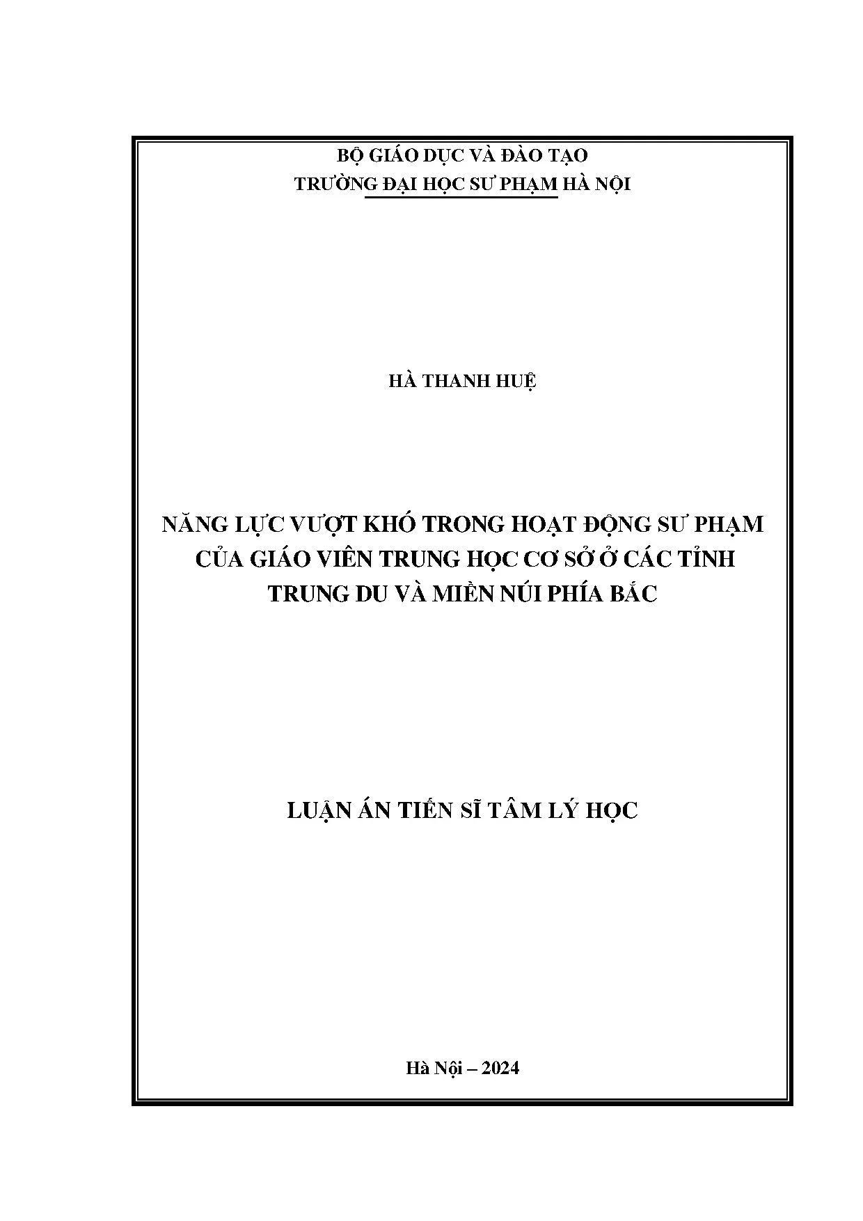 Luận Án Hà Thanh Huệ - K42 Tlh Chuyên Ngành.pdf