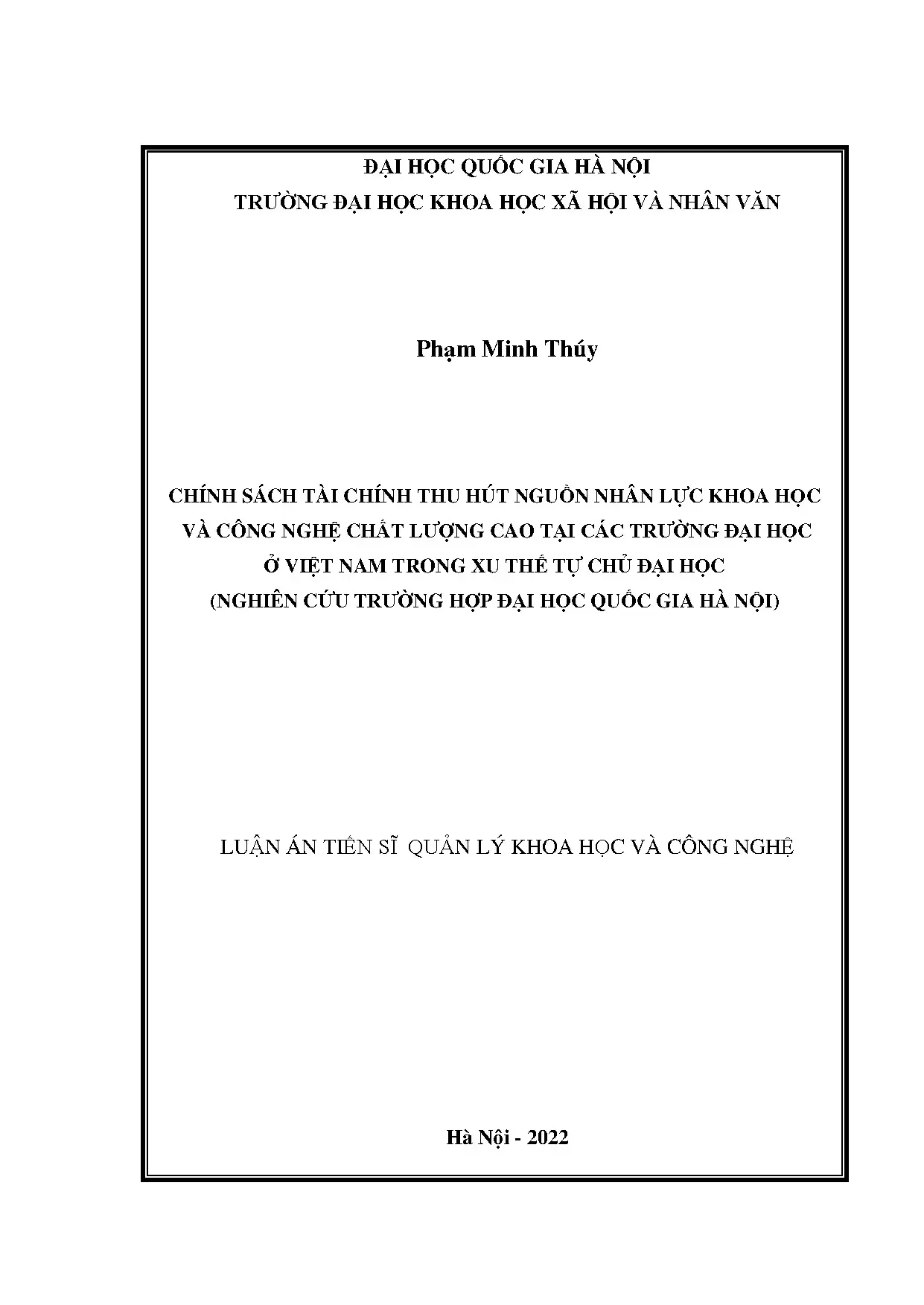 Chính sách tài chính thu hút nhân lực khoa học công nghệ