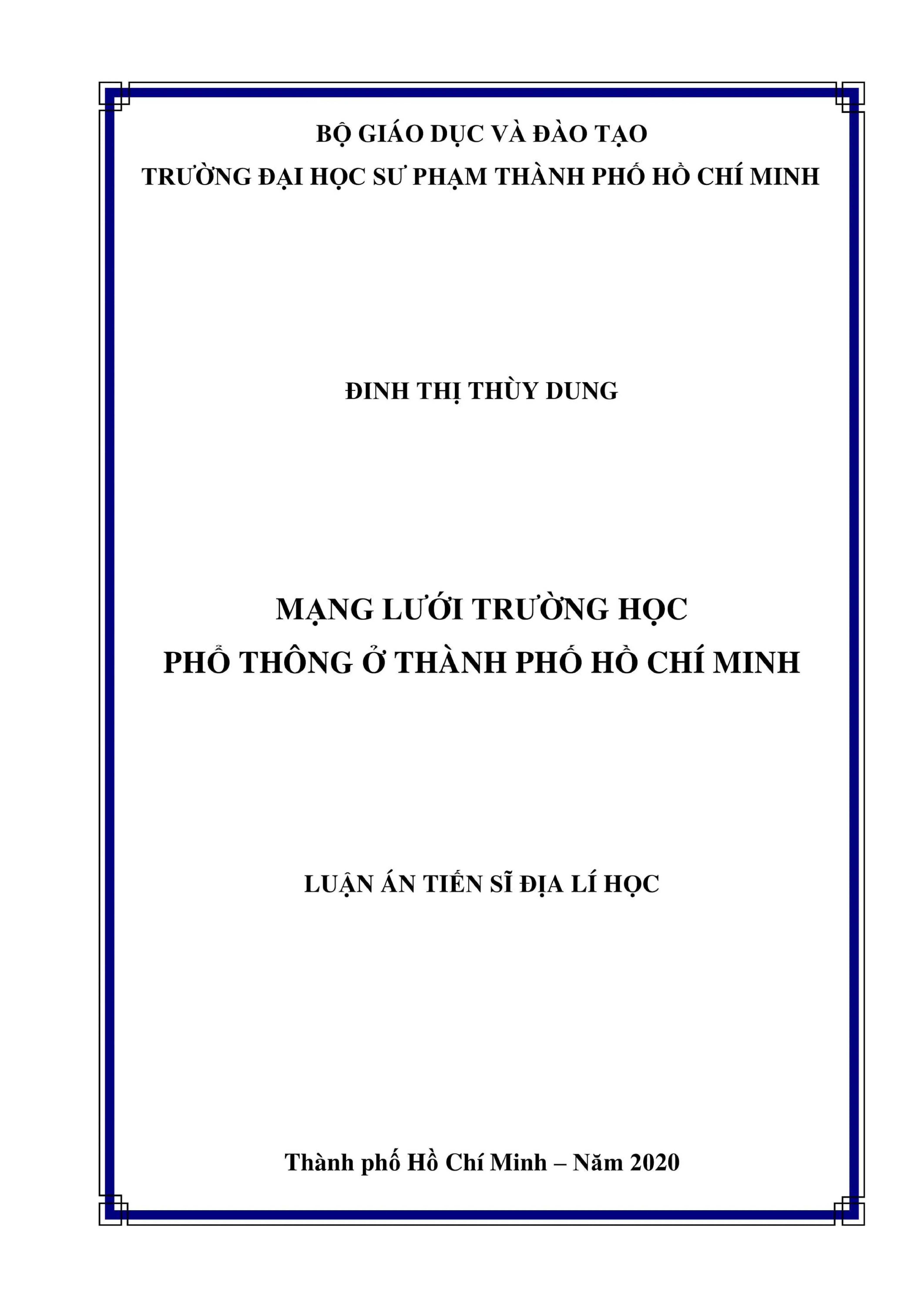 Mạng lưới trường học phổ thông ở thành phố Hồ Chí Minh
